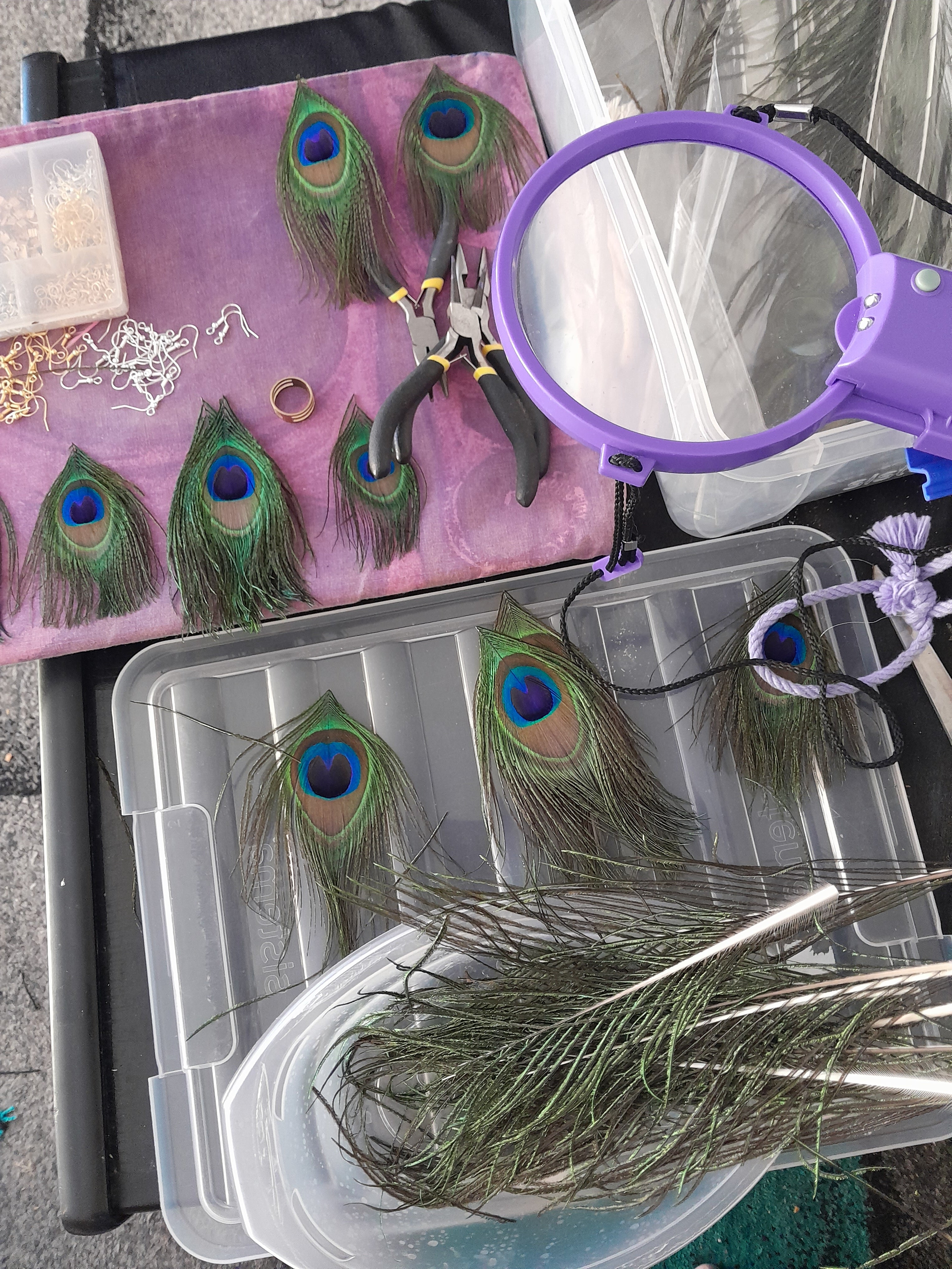 Handcrafted Peacock Feather Earrings – Boho Statement Earrings