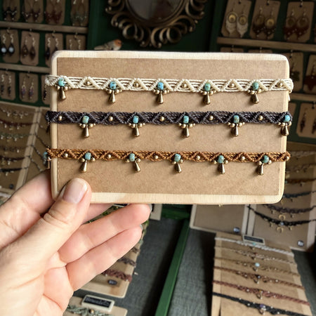 Micro Macrame Boho Zigzag Anklet