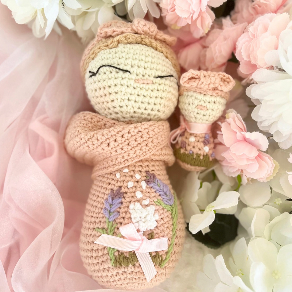 Crochet Mumma Lily And Baby Soft Dolls - Crochet Mother And Baby Dolls