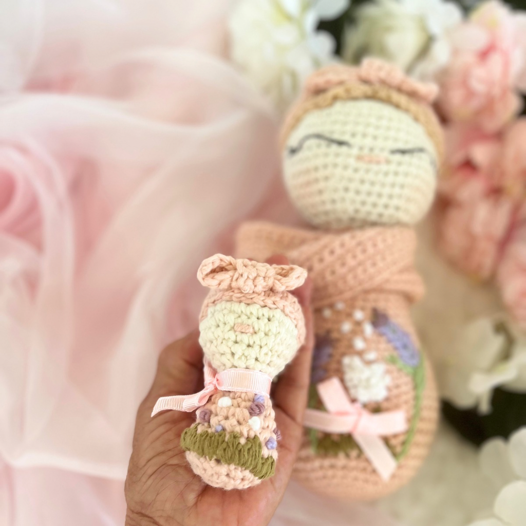 Crochet Mumma Lily And Baby Soft Dolls - Crochet Mother And Baby Dolls