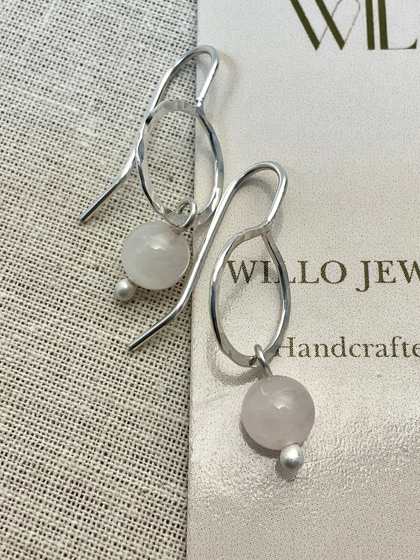 Argentium silver with amethyst and rose quartz
