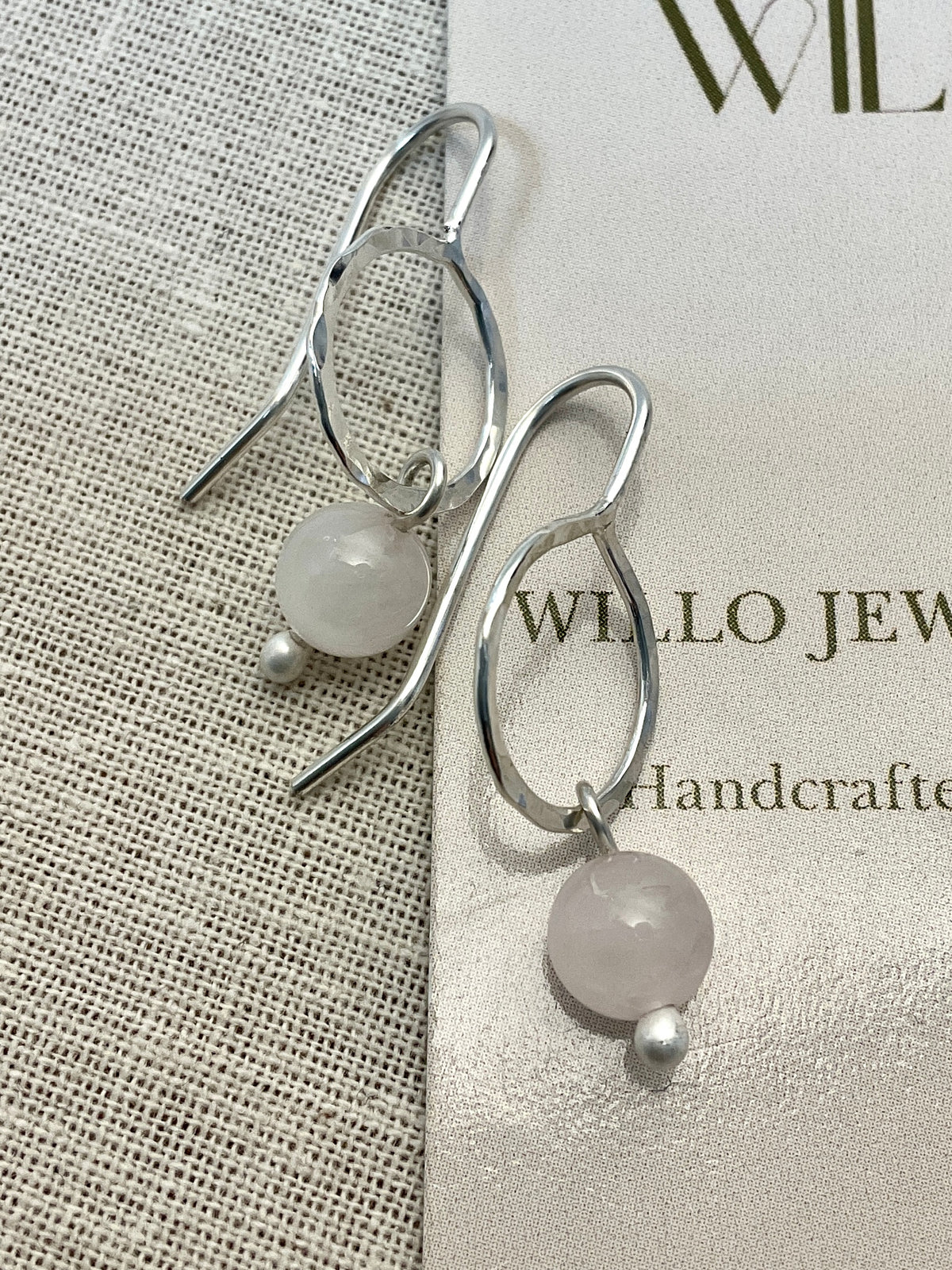 Argentium silver with amethyst and rose quartz