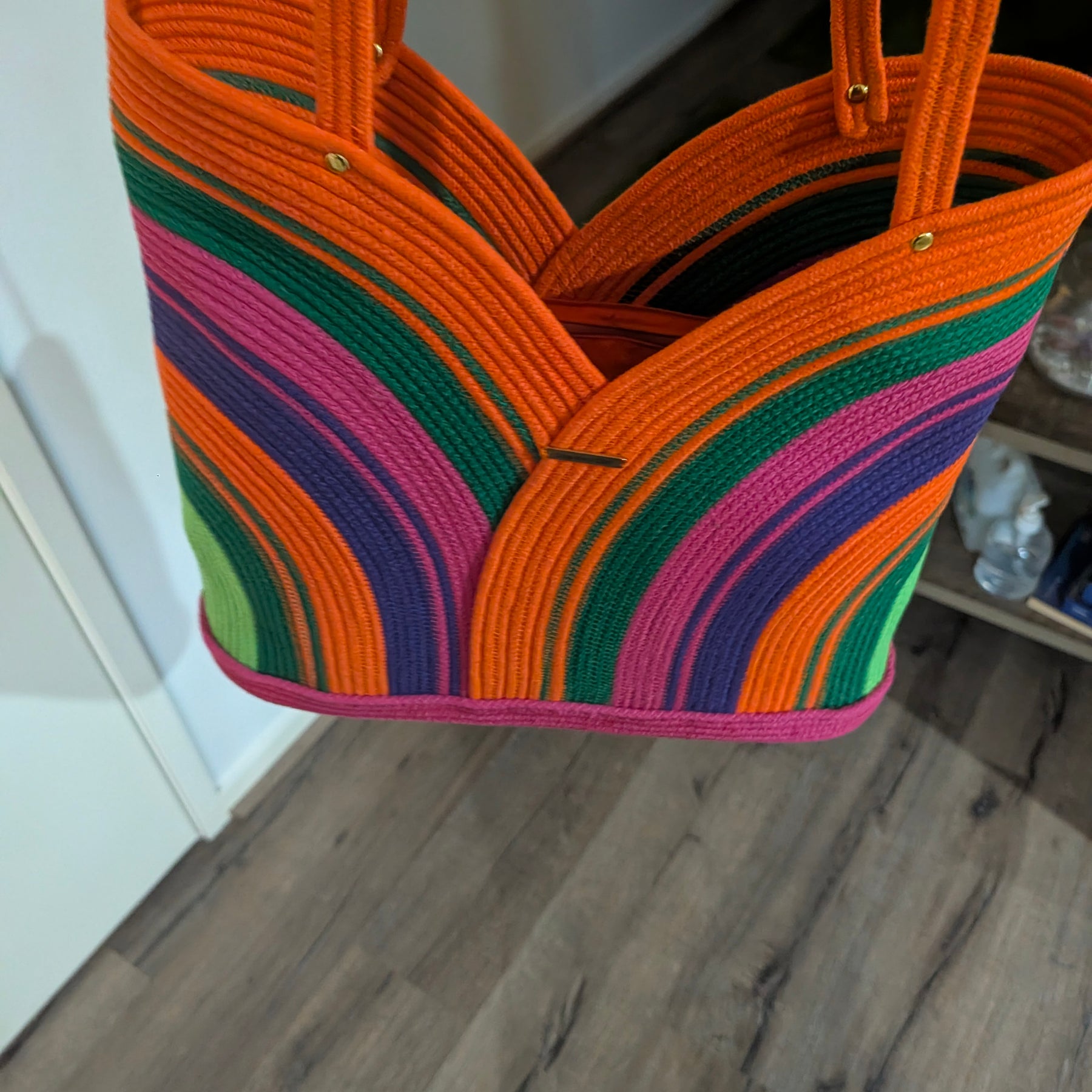 Lagoon Large Handmade Cotton Cord Tote Bag