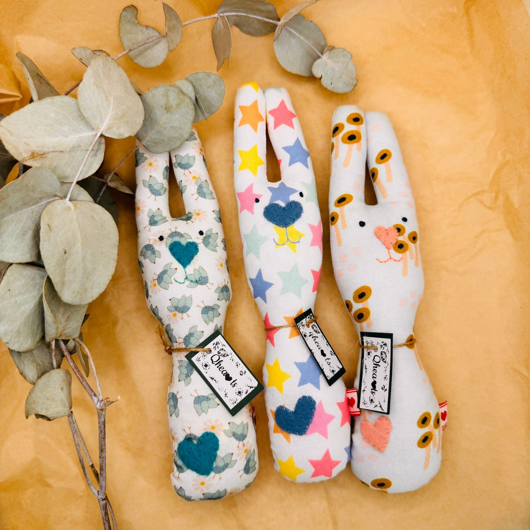 Handmade Bunny Rattle - Lots of options including Liberty