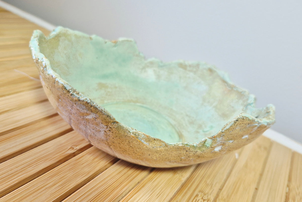 Exquisite Handmade Green Ceramic Bowl