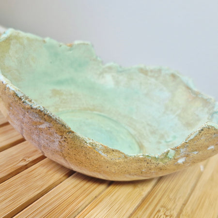 Exquisite Handmade Green Ceramic Bowl