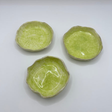 Handmade Porcelain Lilly Pad Condiment Dishes – Set of 3