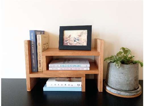 Large Adjustable Tasmanian Oak Desktop Shelf and Organiser