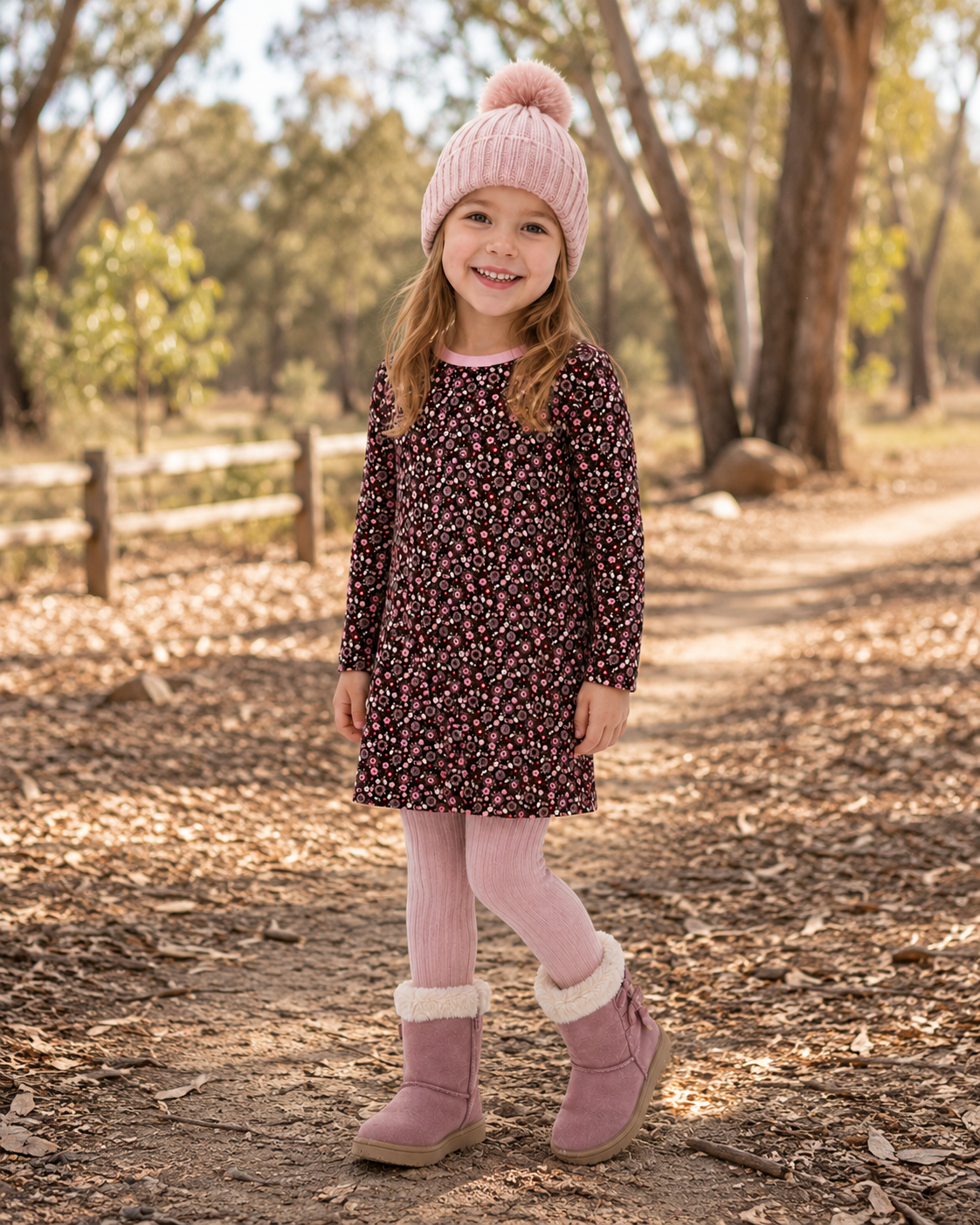 Girls Long Sleeve Dolman Dress | Handmade Winter T-Shirt Dress