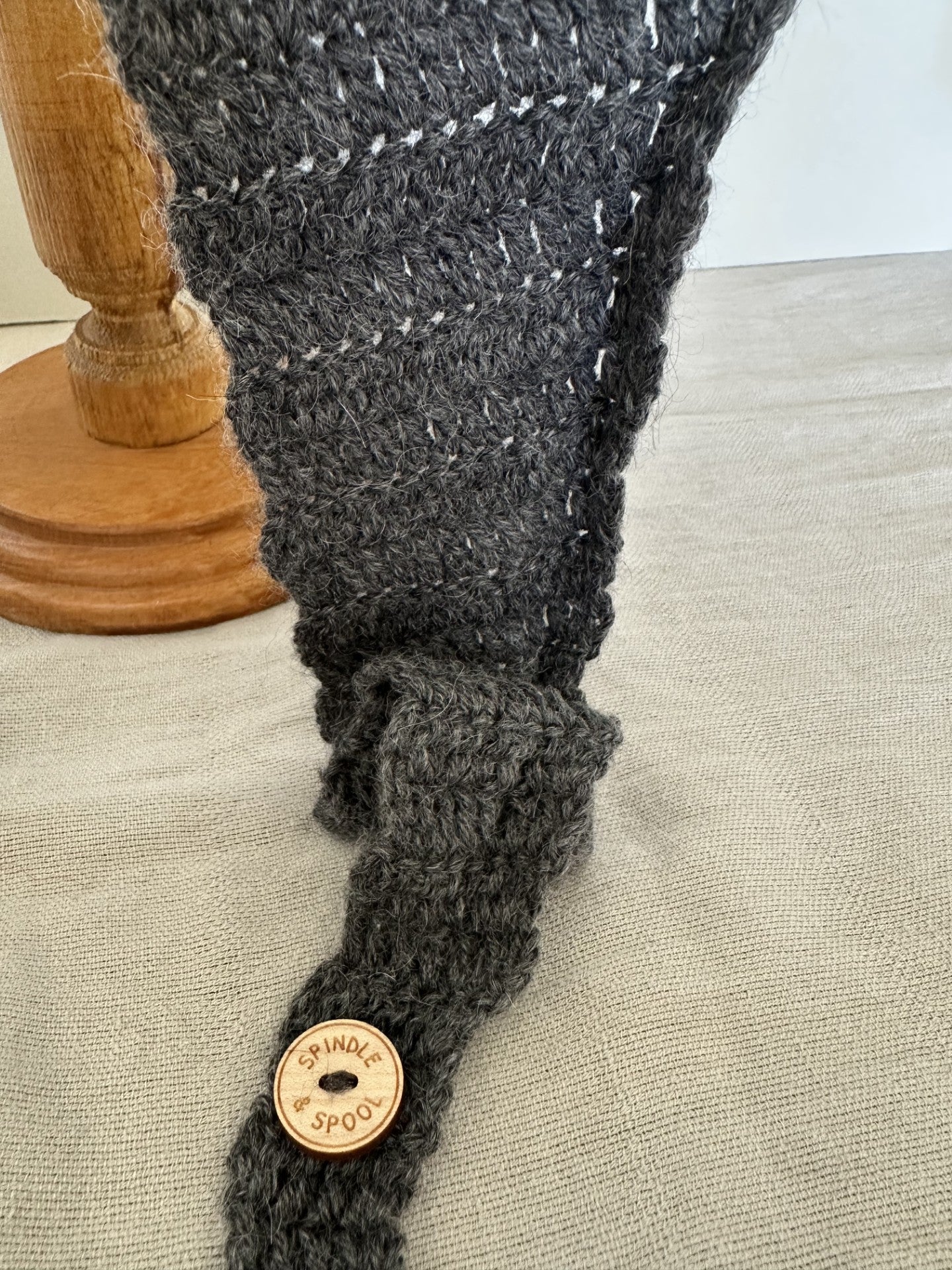 'Charcoal' Crocheted Alpaca Wrap Scarf