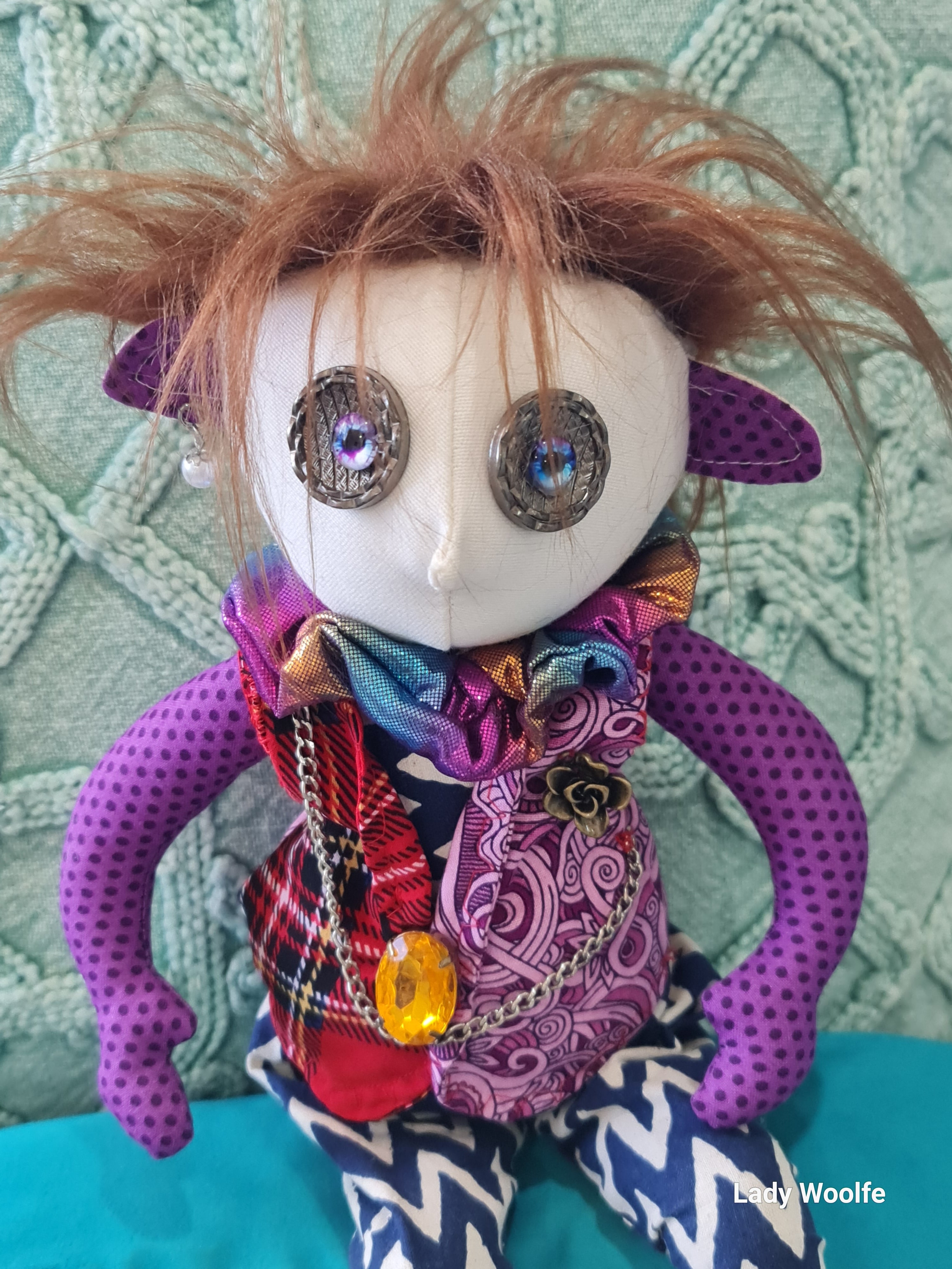Handmade Art Doll, Timothy the Glam-Punk Rocker