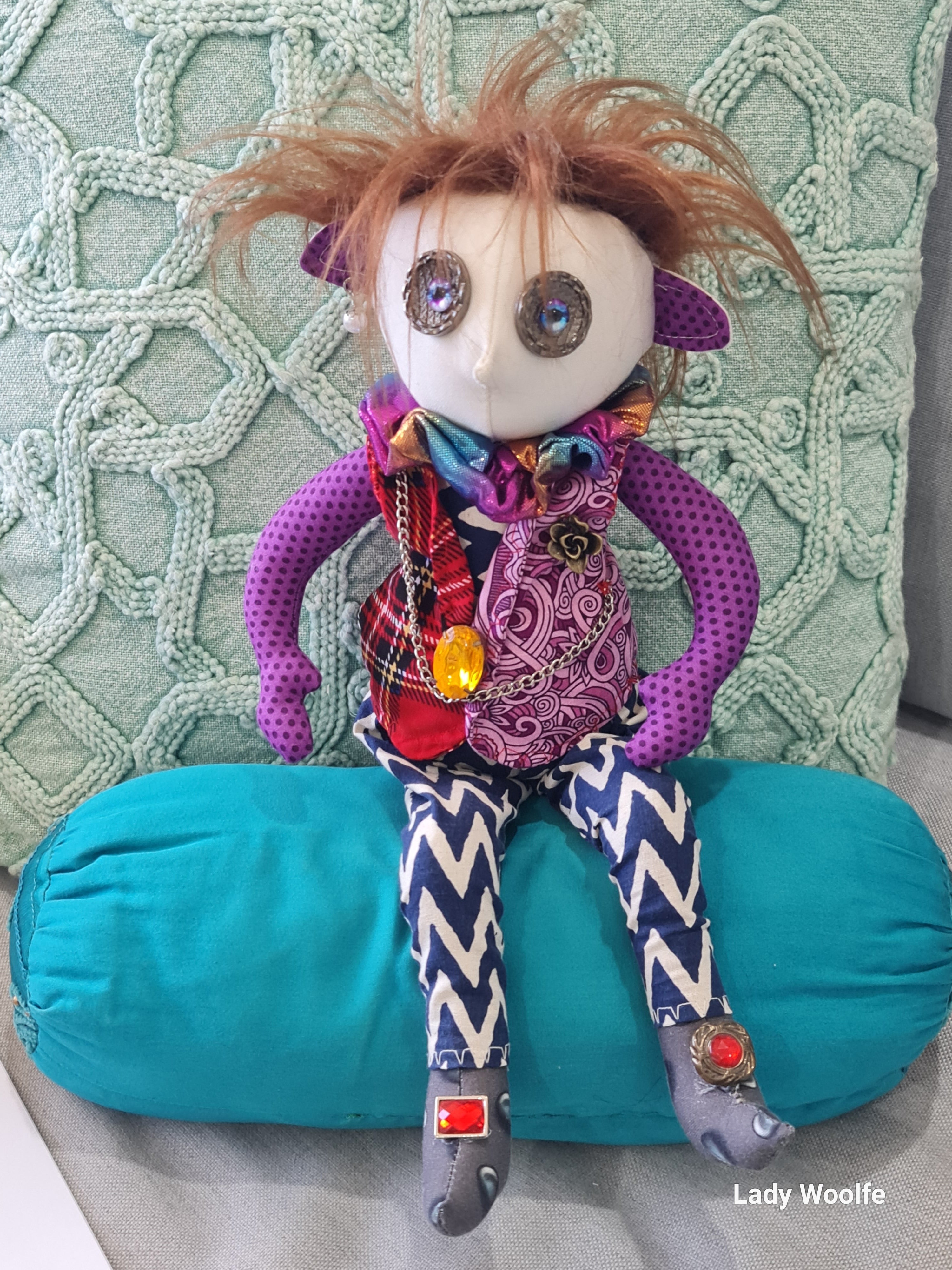 Handmade Art Doll, Timothy the Glam-Punk Rocker