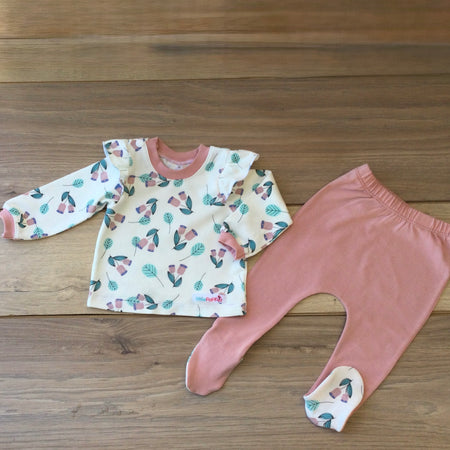 Baby Pink Gumnut Ruffle Top and Leggings Set