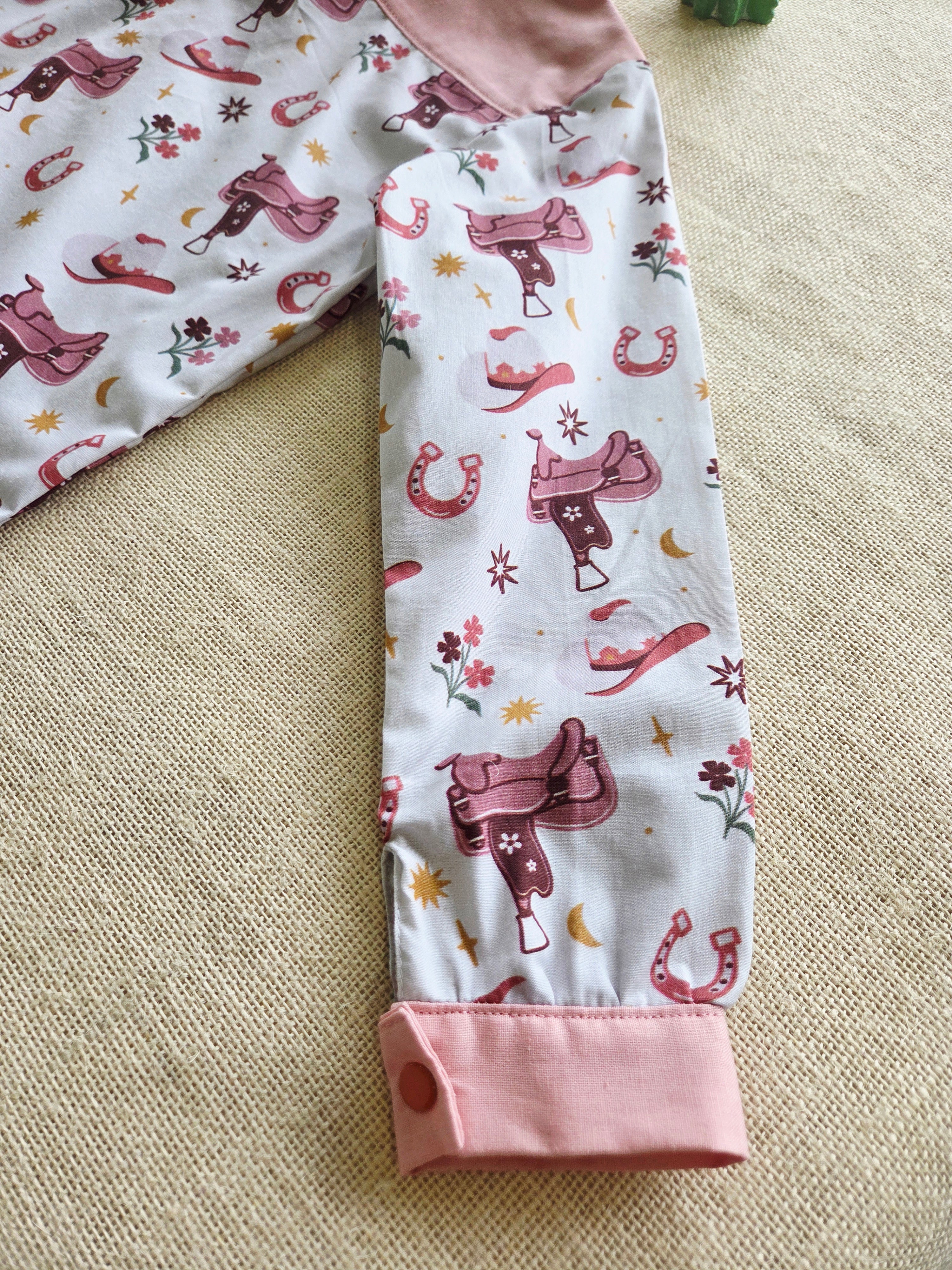 "Little Cowgirl" — Western-Rodeo Themed Button‑Up Shirt (Size 5 Years)