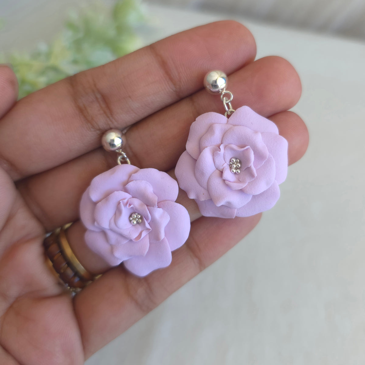 Blush Rose Polymer Clay Earrings | Handmade Floral Studs & Dangles | Romantic Flower Jewellery | Gift for Her