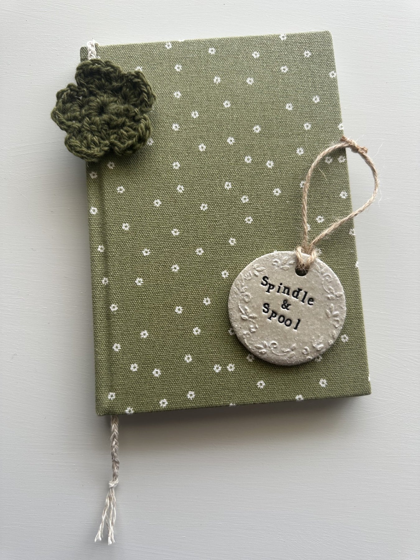 Handspun Crocheted Flower Bookmarks