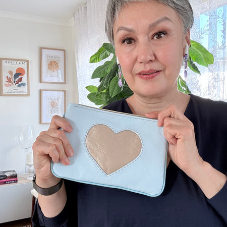 Luxury Kangaroo Leather pouch / makeup bag