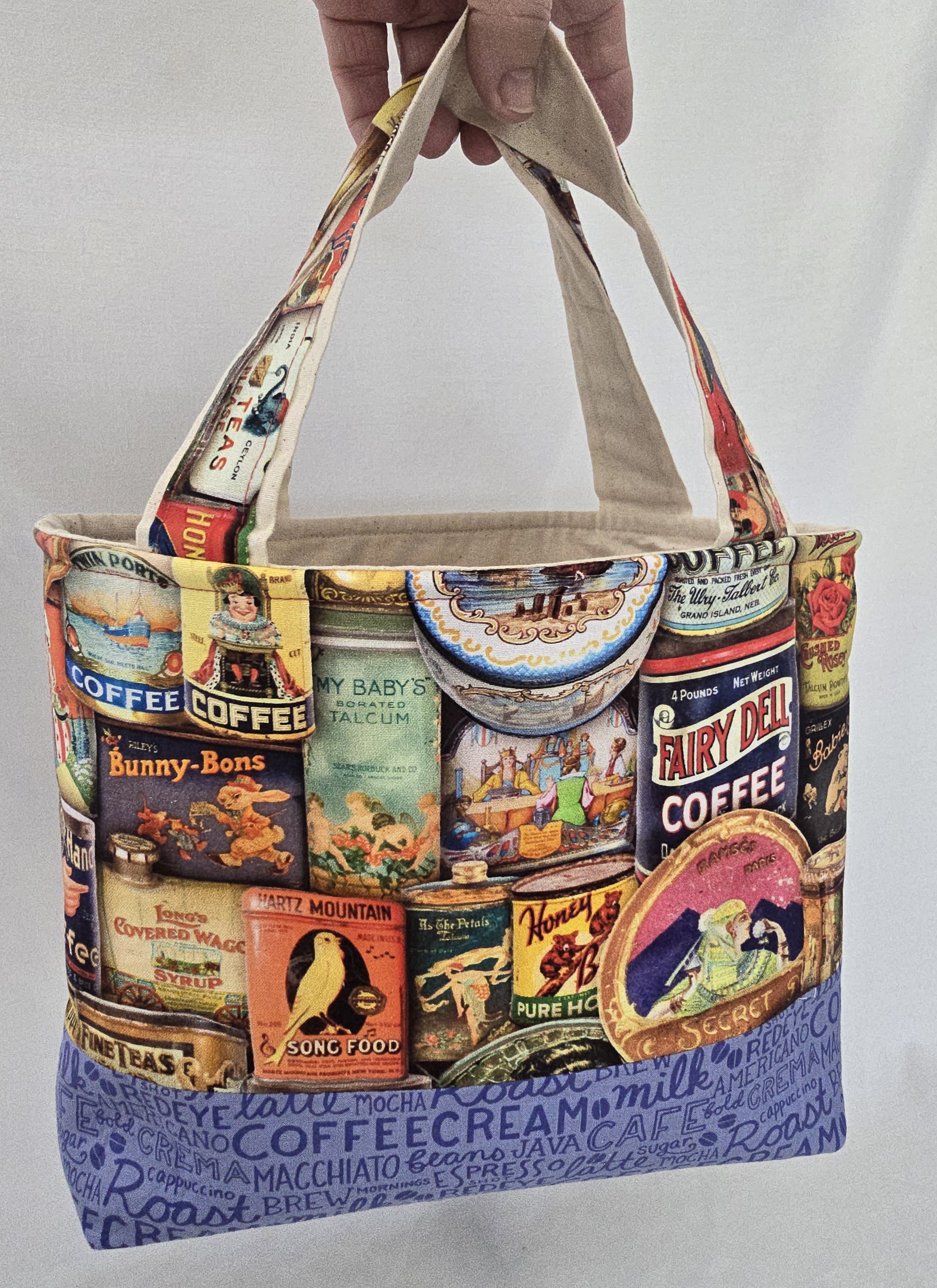 Handmade | Vintage Coffee Tin Print | Handbag