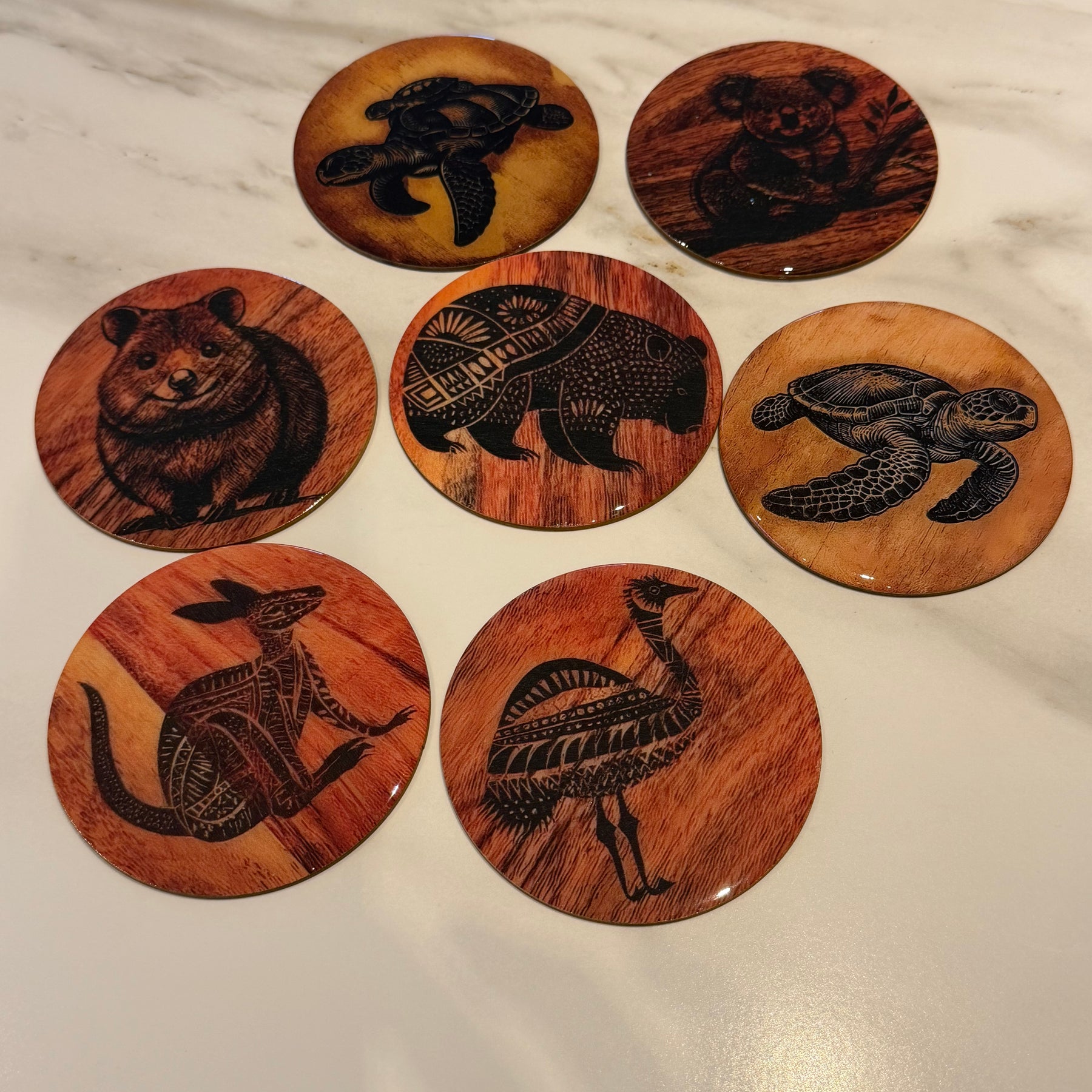 Coasters | Native coasters | wooden coasters | gift ideas | coffee table decor