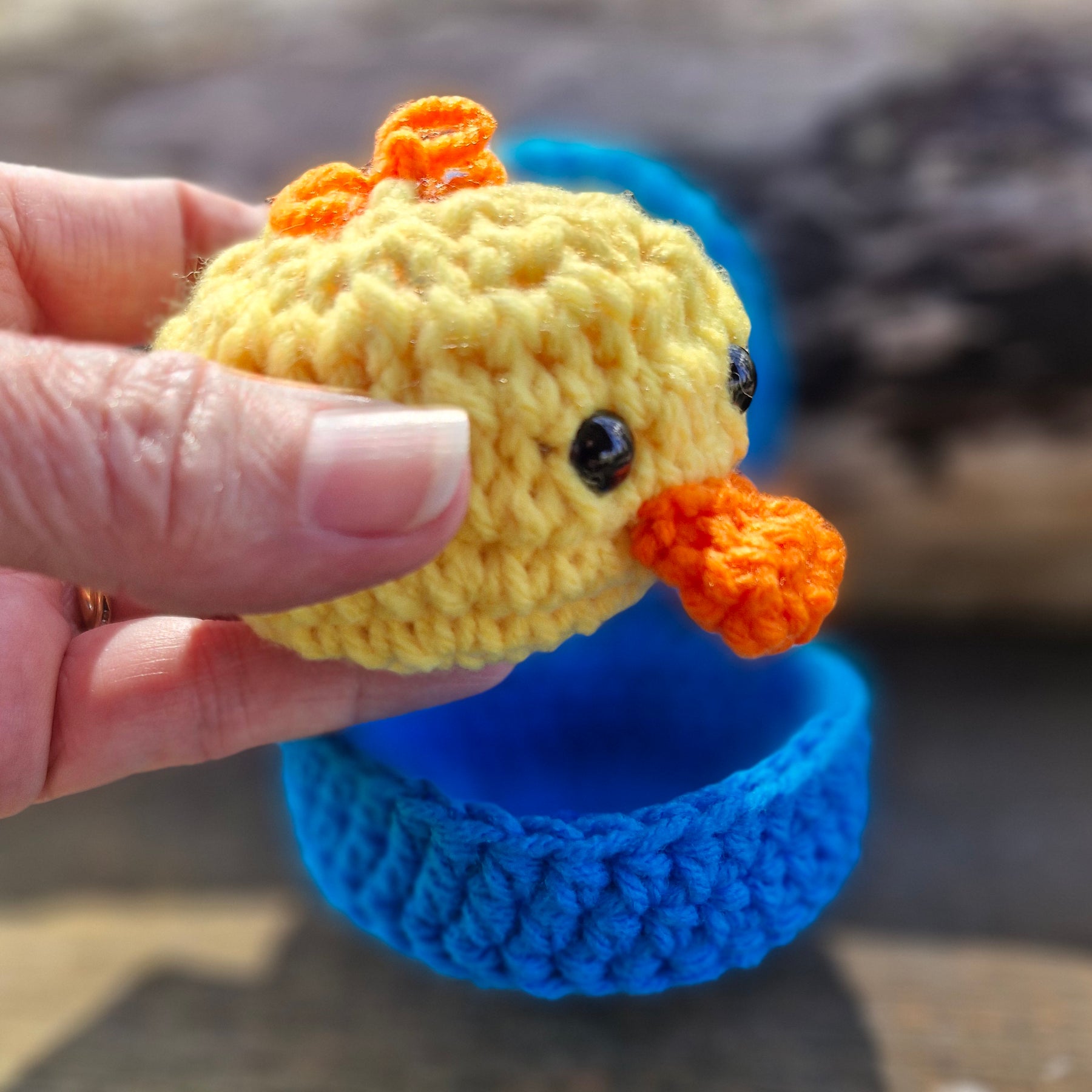Cute crochet Little Duck Dumpling with Steamer Box