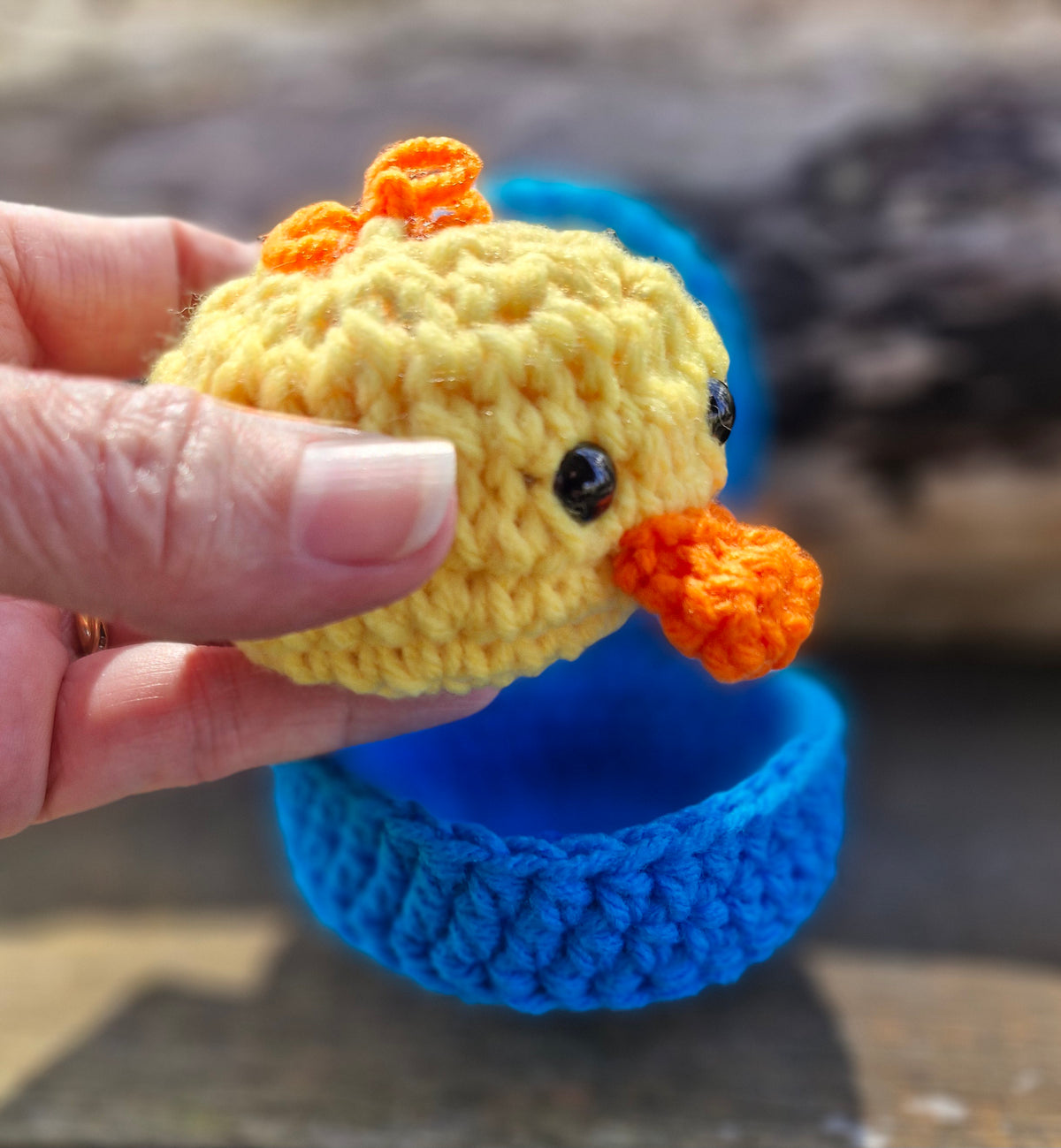 Cute crochet Little Duck Dumpling with Steamer Box