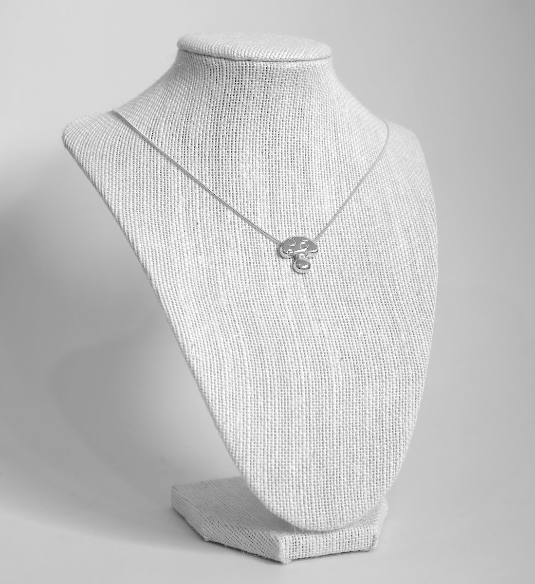 Limited Edition - Mushroom - Handmade Sterling Silver Pendant with Snake Chain