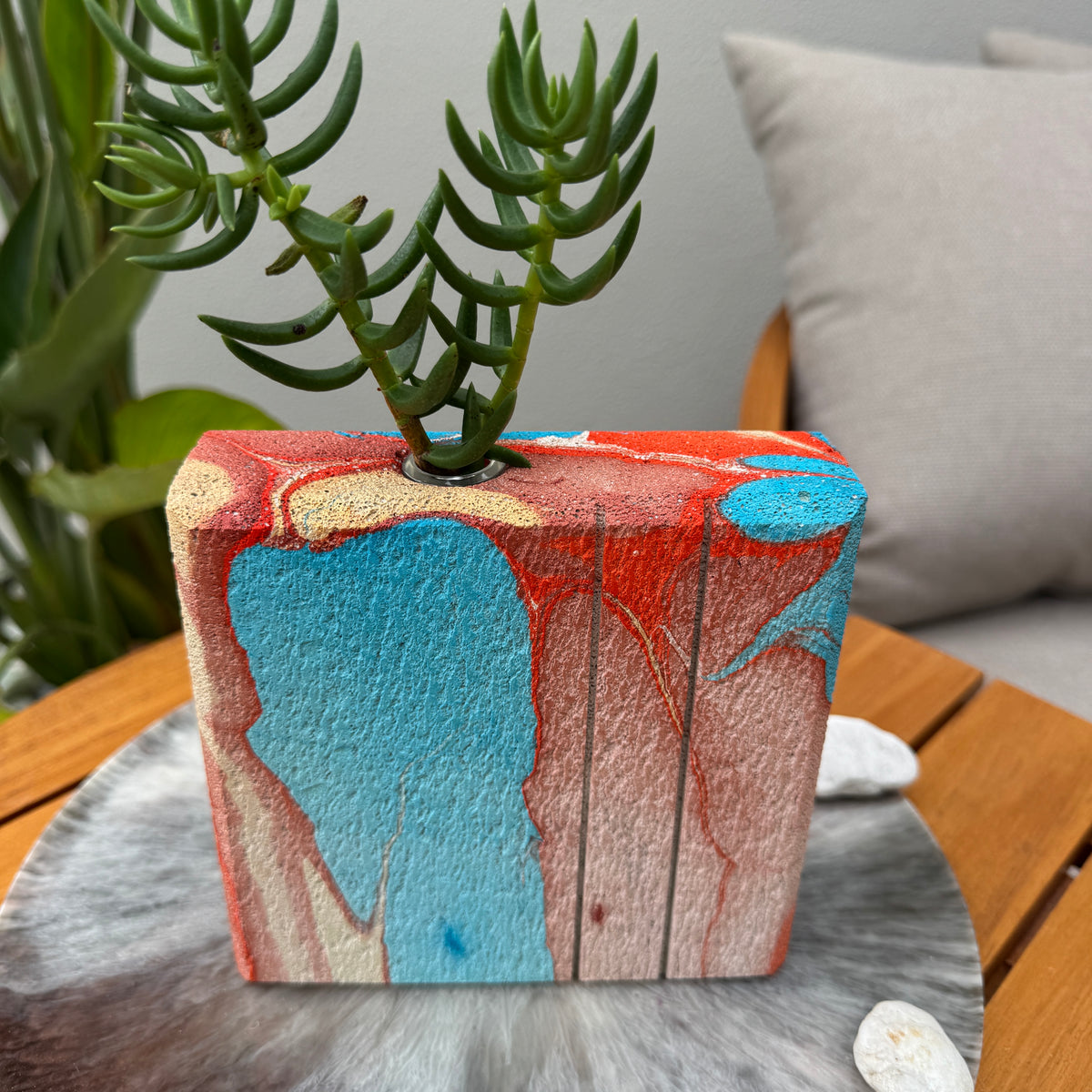 Wild Canyon hand-sculpted concrete test tube vase