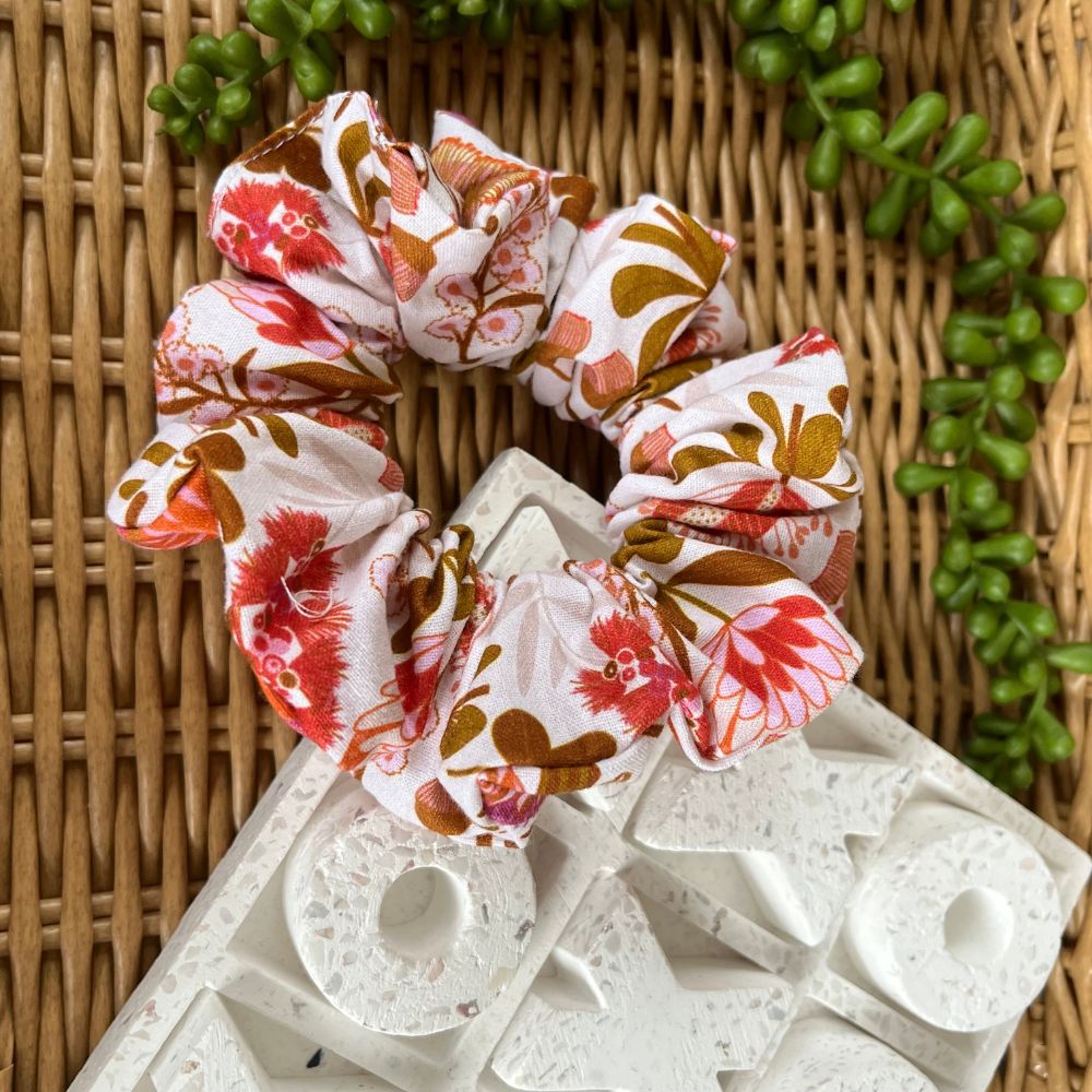 Handmade Scrunchies | Native Plant | Red tones