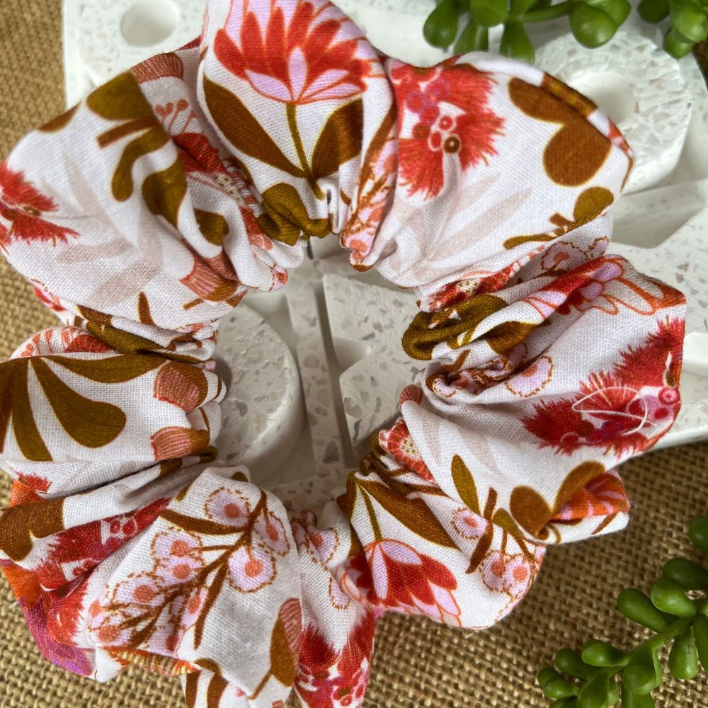 Handmade Scrunchies | Native Plant | Red tones