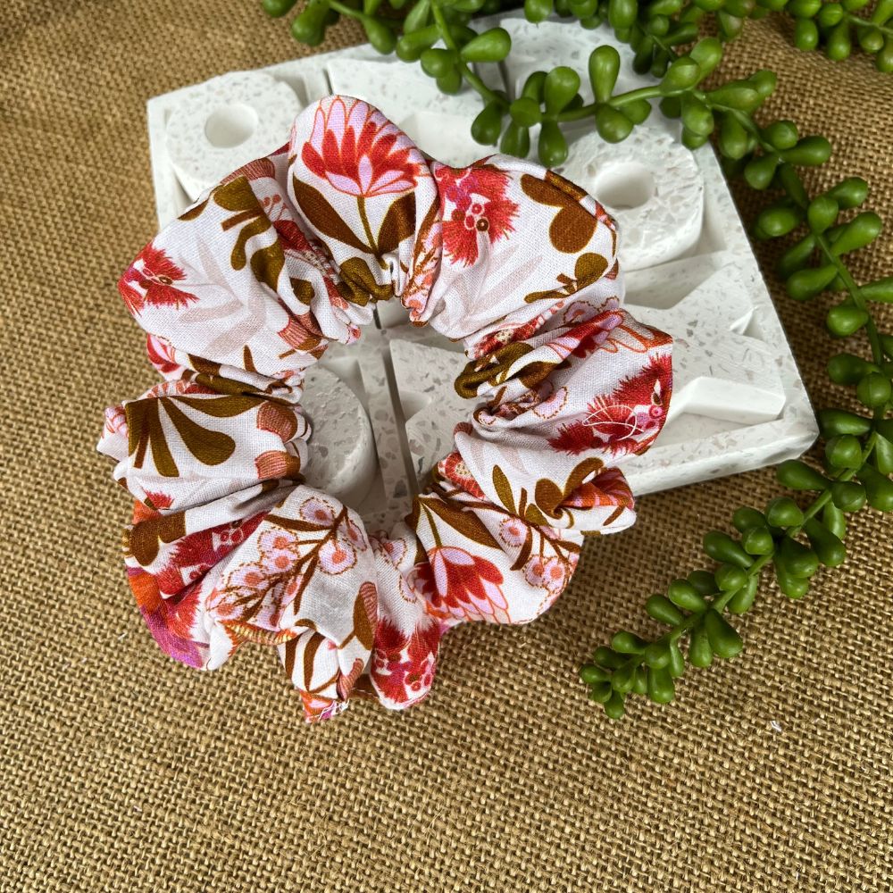 Handmade Scrunchies | Native Plant | Red tones