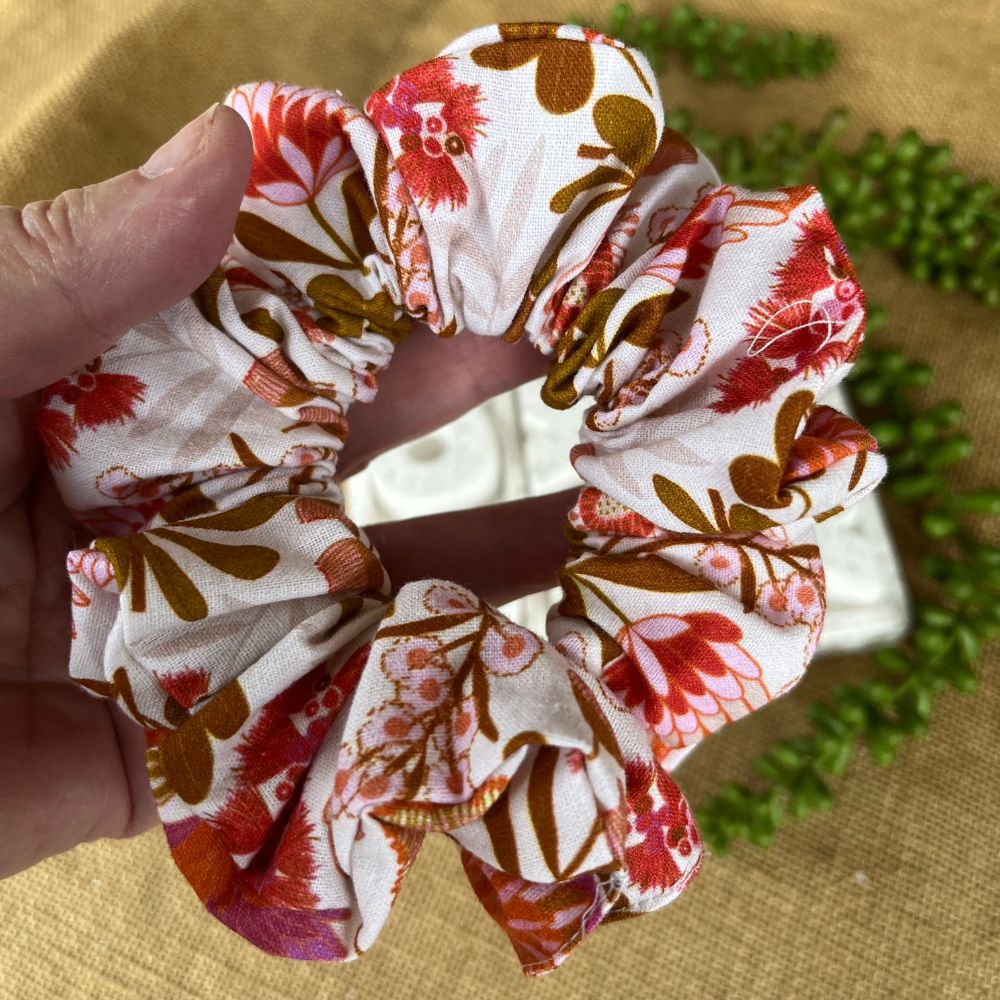 Handmade Scrunchies | Native Plant | Red tones