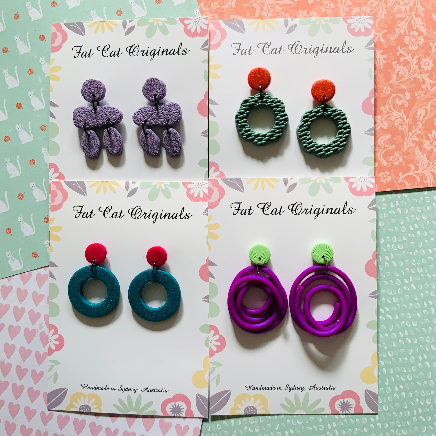 FAT CAT EARRING EDIT Colour Play | Curated Statement Bundle of 4