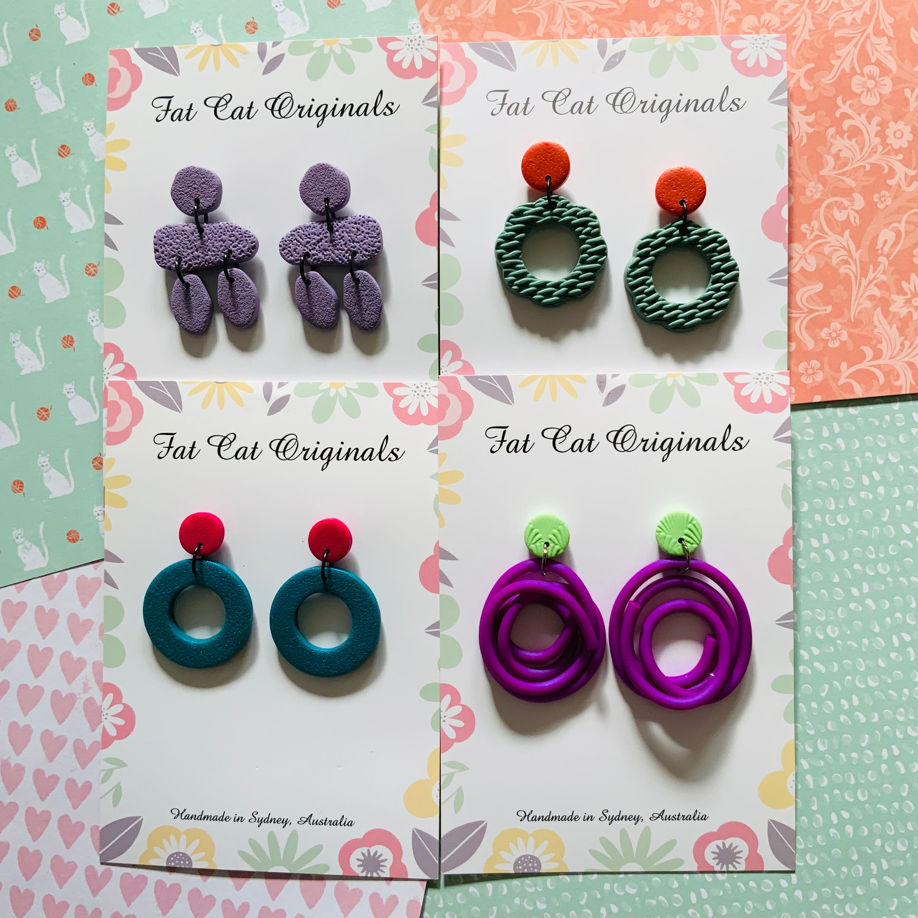 FAT CAT EARRING EDIT Colour Play | Curated Statement Bundle of 4