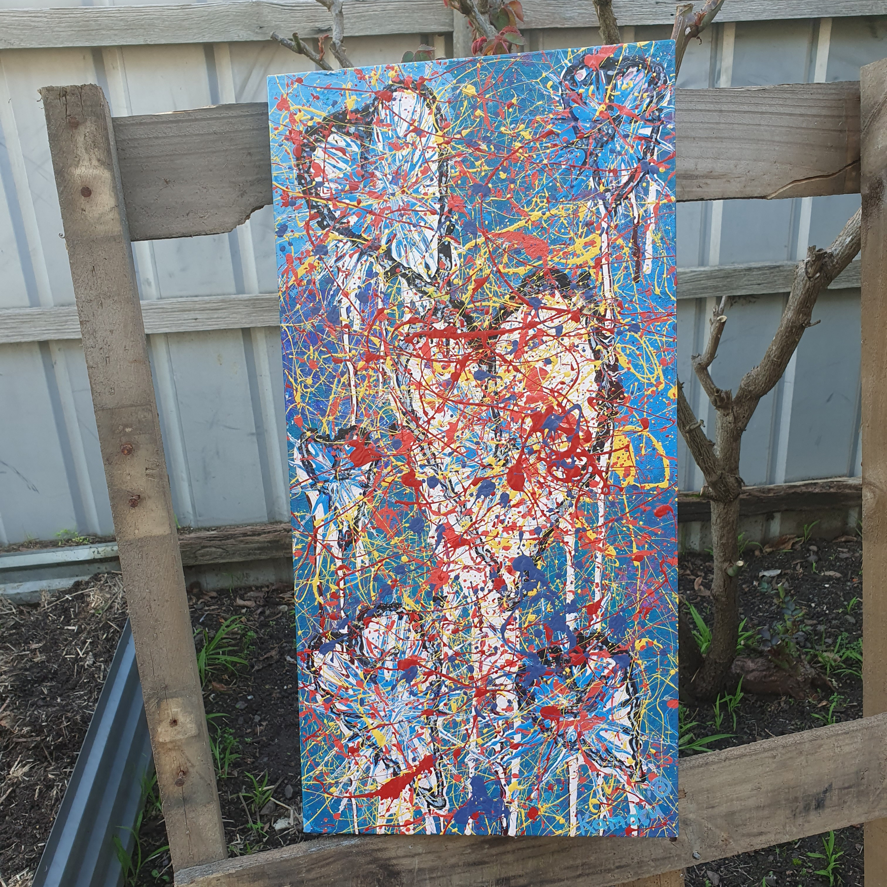 Perfect Imperfections. Abstract Canvas Painting With Hearts.