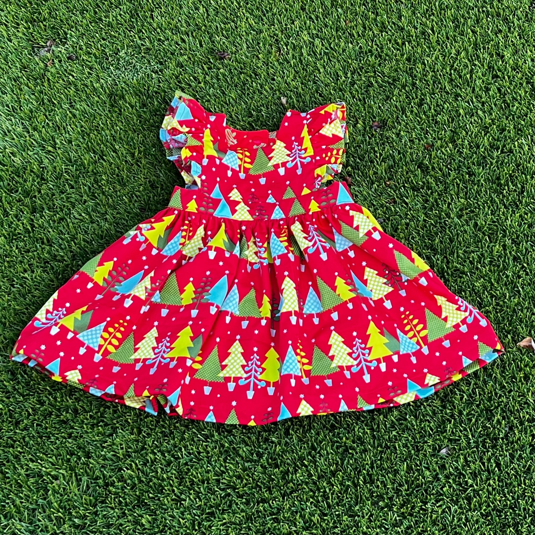 Handmade Christmas dress | Christmas trees | size 0