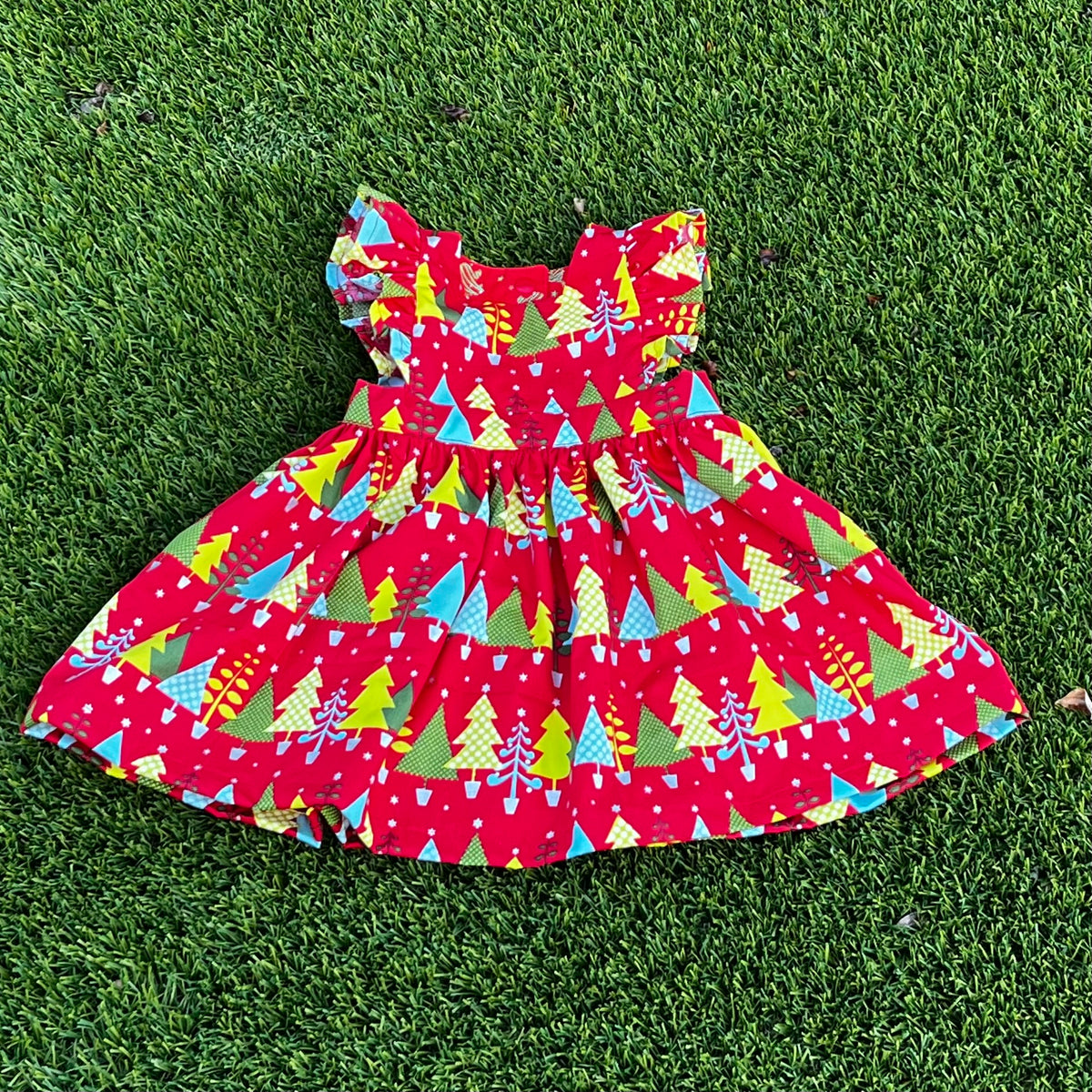 Handmade Christmas dress | Christmas trees | size 0