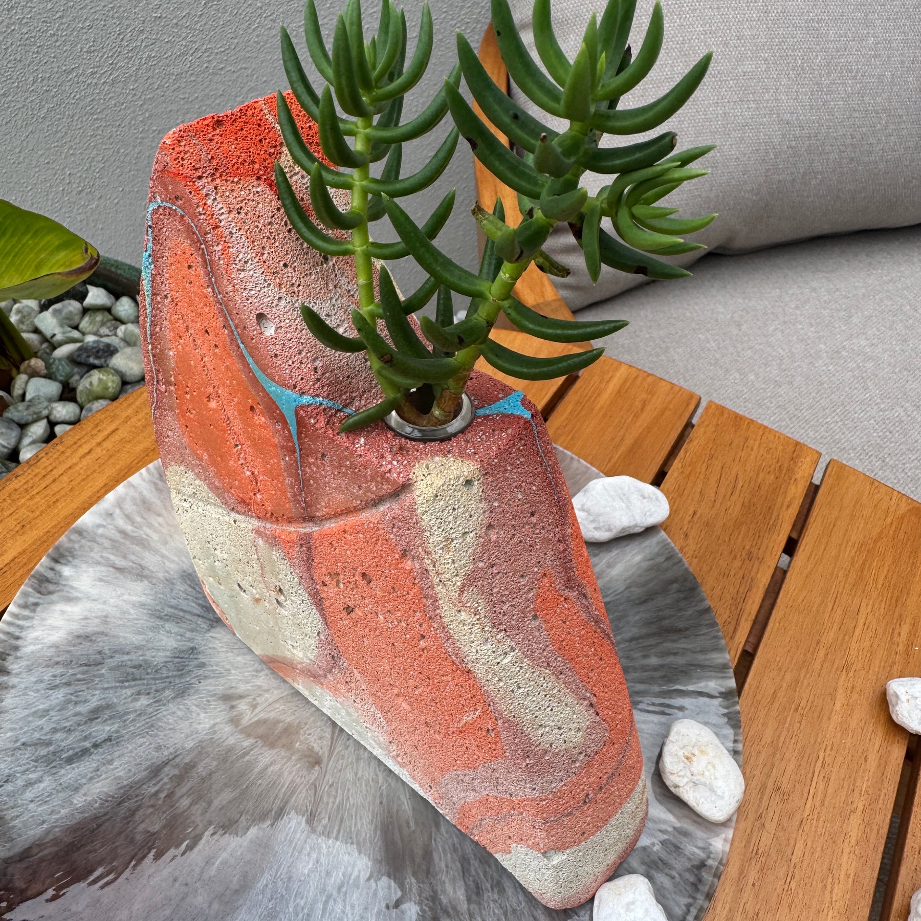 Desert Canyon hand sculpted concrete test tube vase
