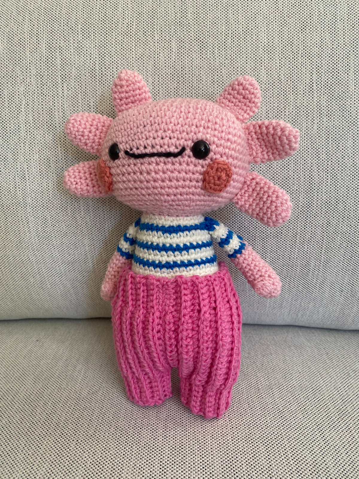 Florence the Axolotl - crocheted toy