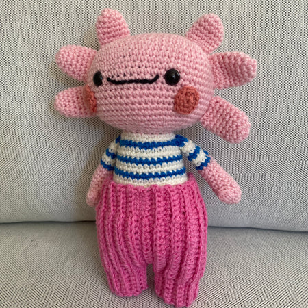 Florence the Axolotl - crocheted toy