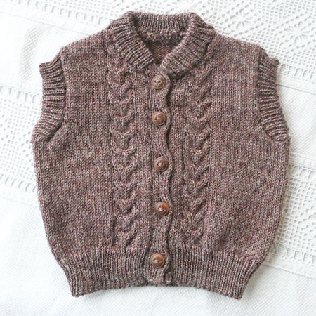 Cardigan/vest, size 00-0, handmade, wool, sleeveless, one only