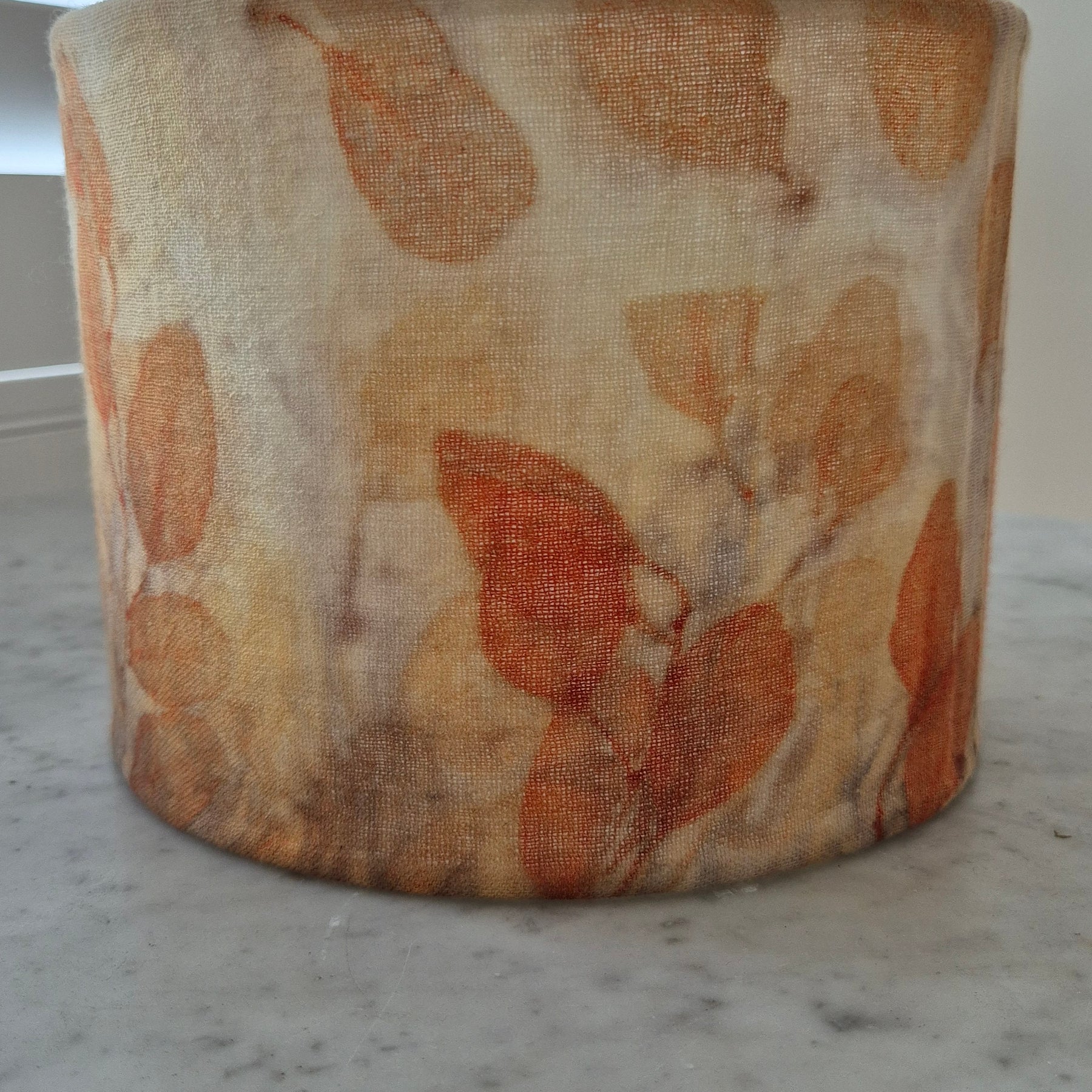 Lampshade small ecoprinted eucalyptus leaves