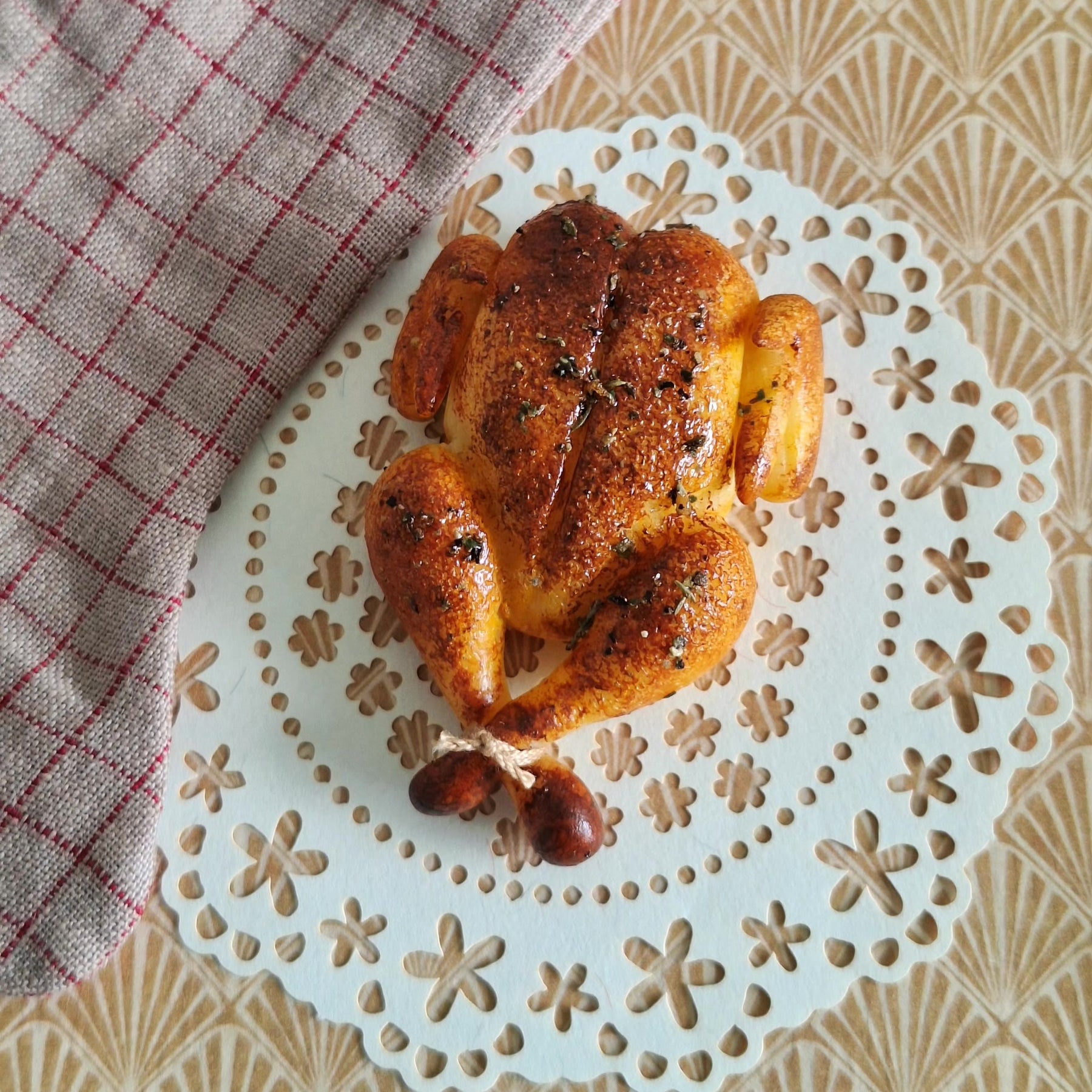 Roast Turkey (with ornate serving tongs)