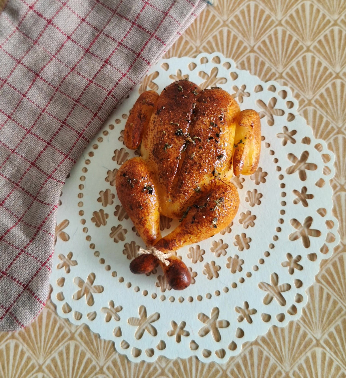 Roast Turkey (with ornate serving tongs)