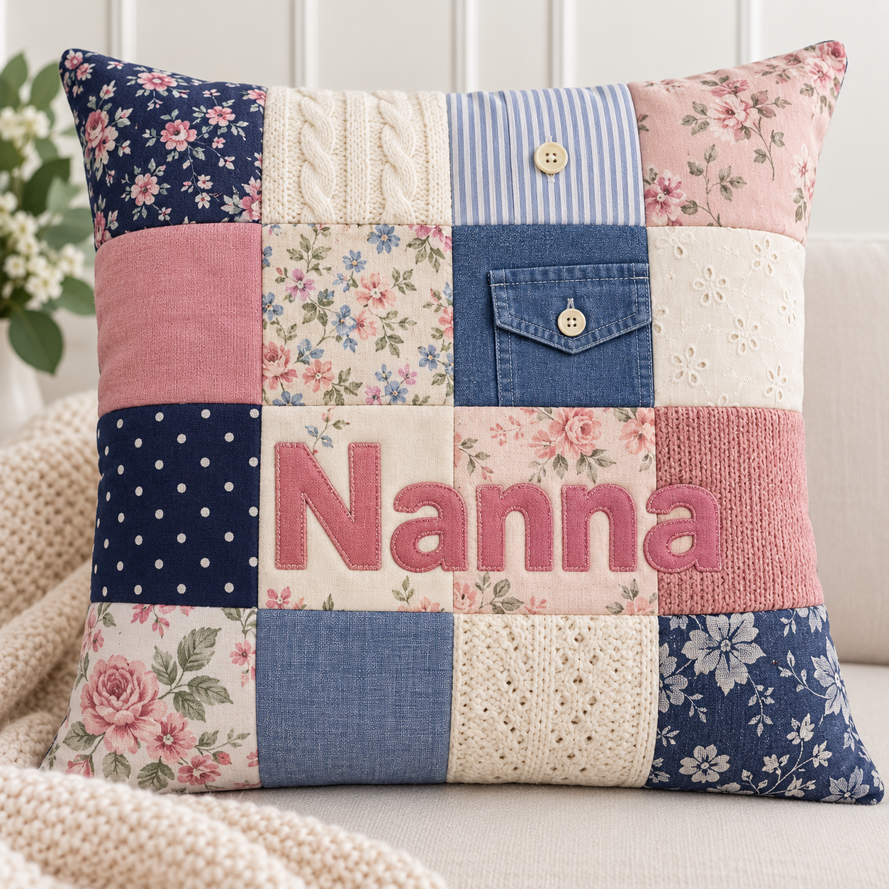 Personalised Memory Cushion – Keepsake Pillow , Rememberence Gift - Made from a loved one’s clothing