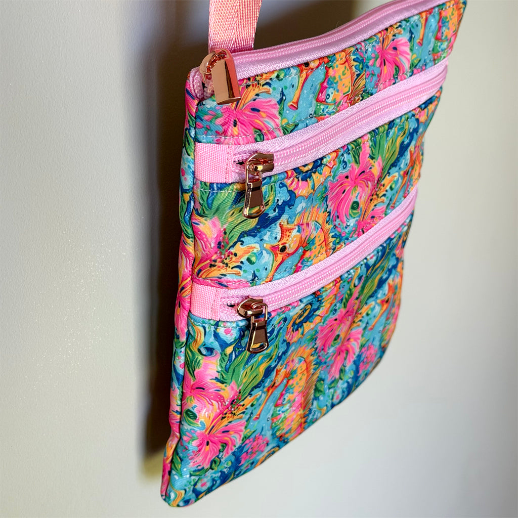 Handmade Seahorse Crossbody Bag | 3 Zip Festival & Everyday Bag