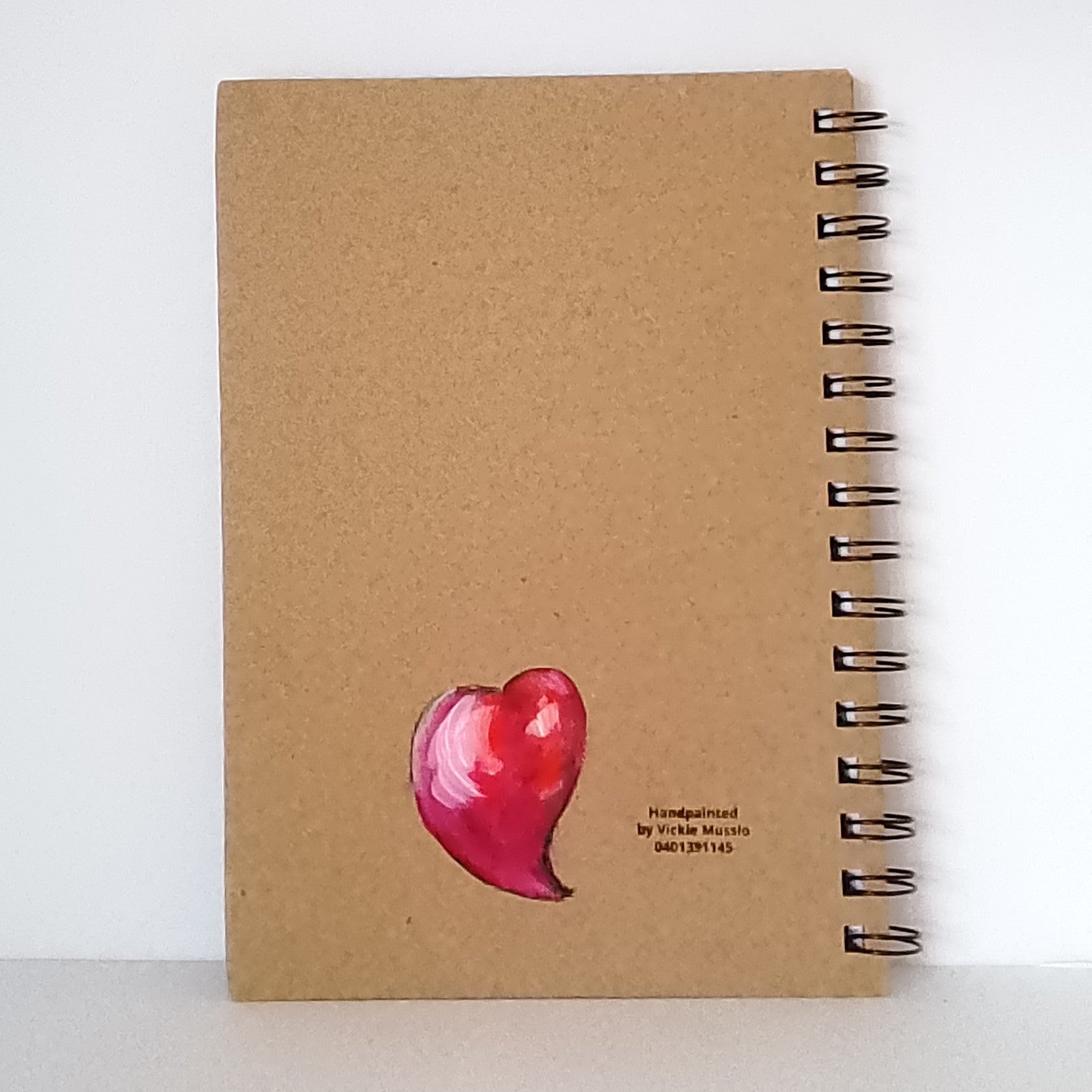 Galah Valentine Handpainted Notebook Size A5 Lined.