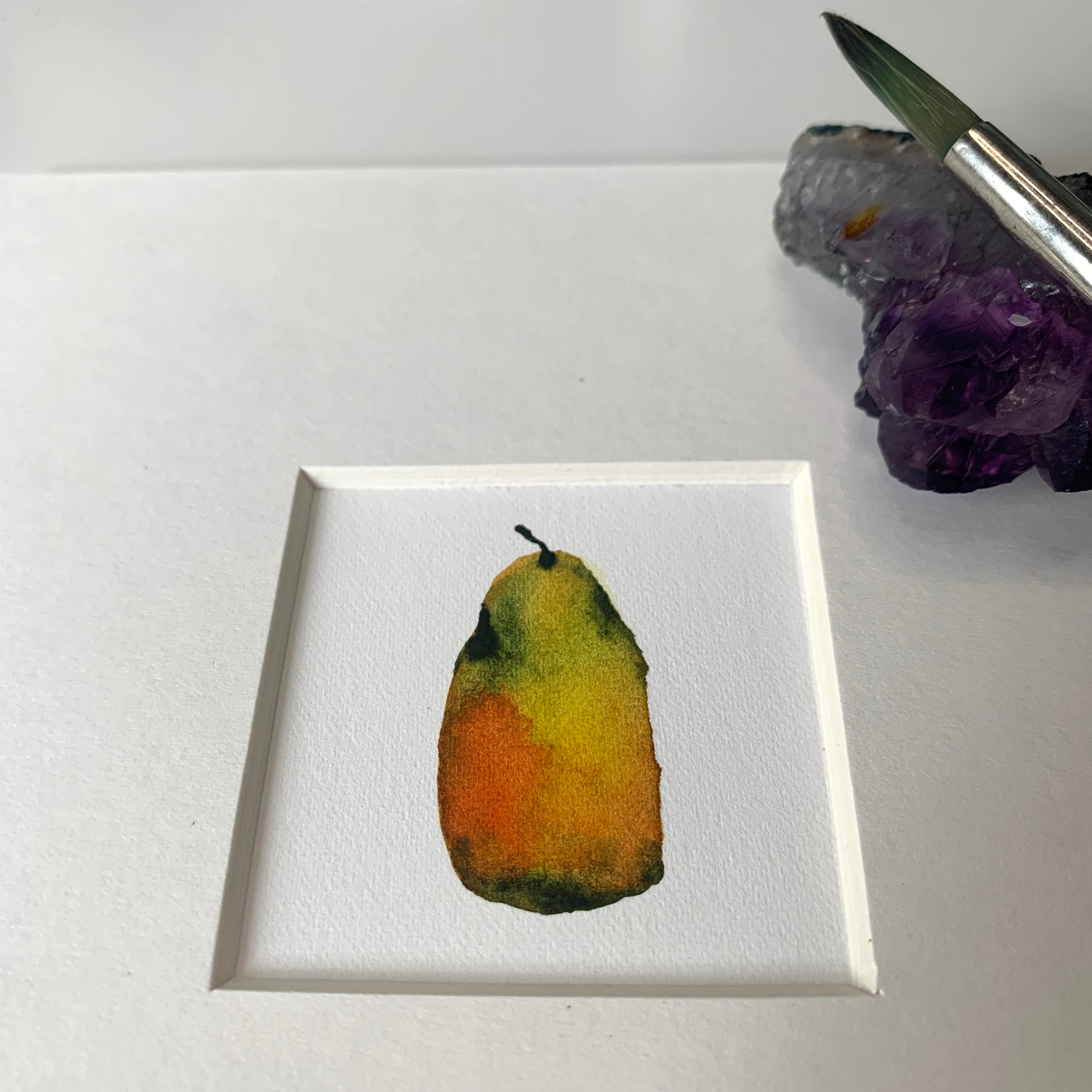 Mini Original Hand-painted Watercolour Artwork - "Mini Pear #1"