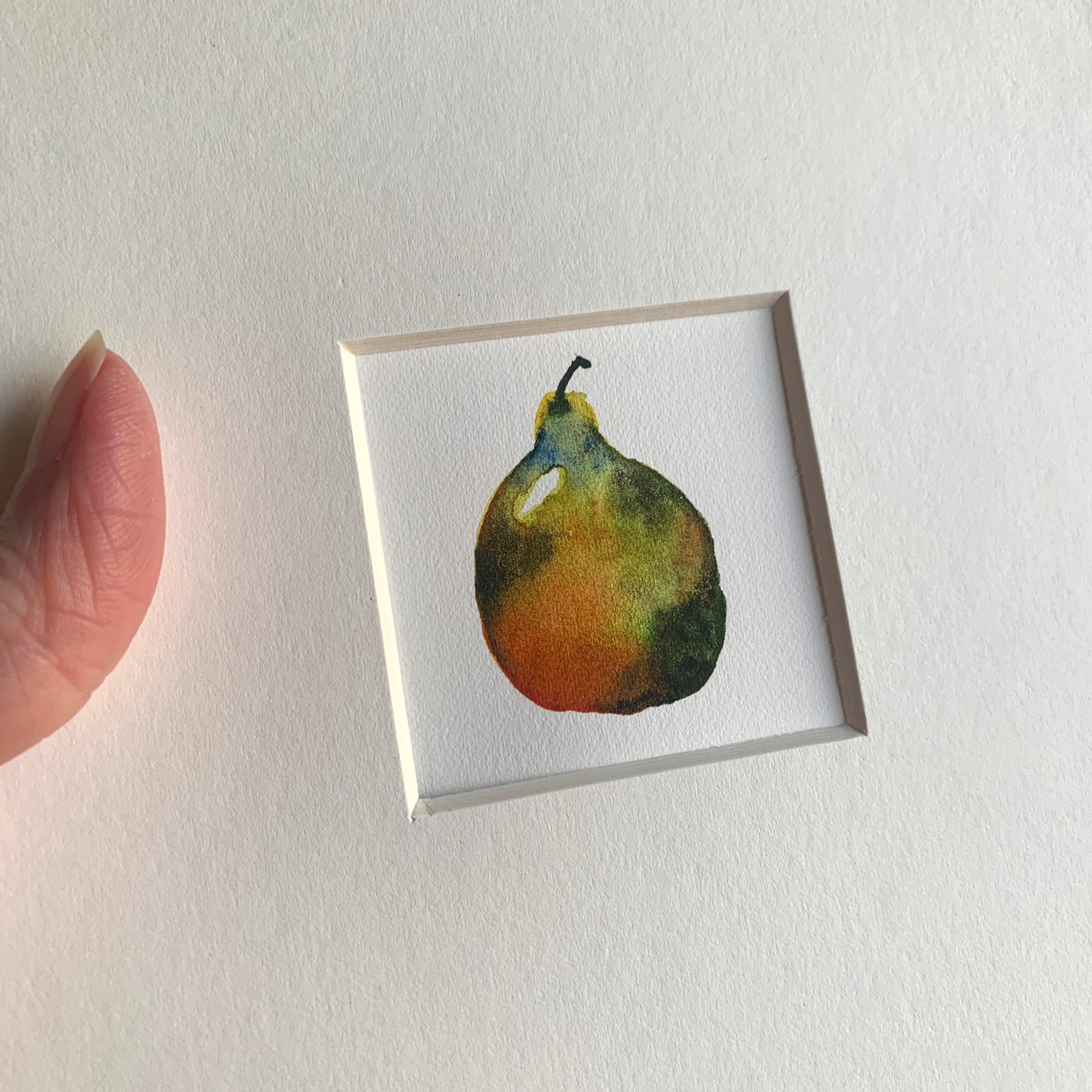 Mini Original Hand-painted Watercolour Artwork - "Mini Pear #2"