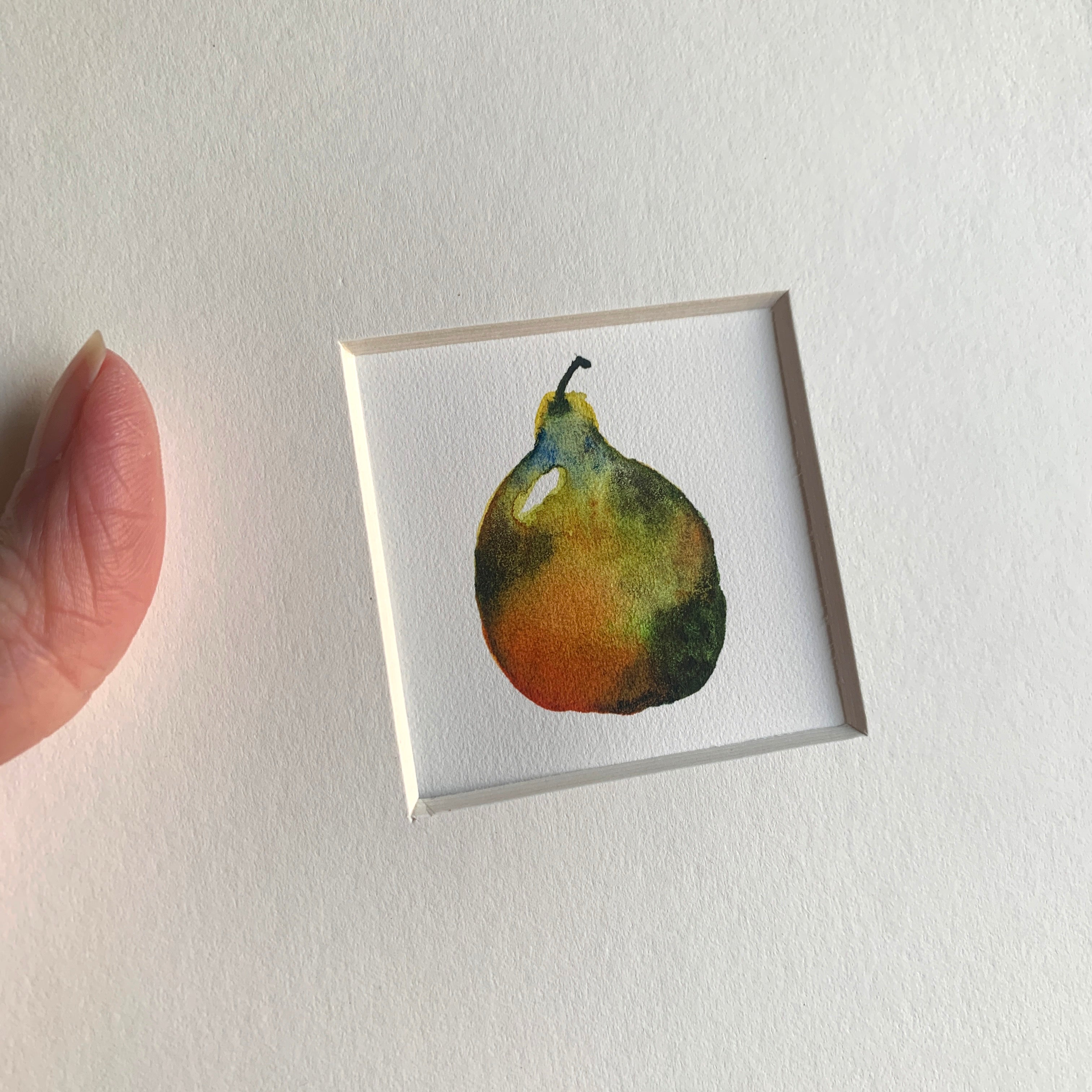 Mini Original Hand-painted Watercolour Artwork - "Mini Pear #2"