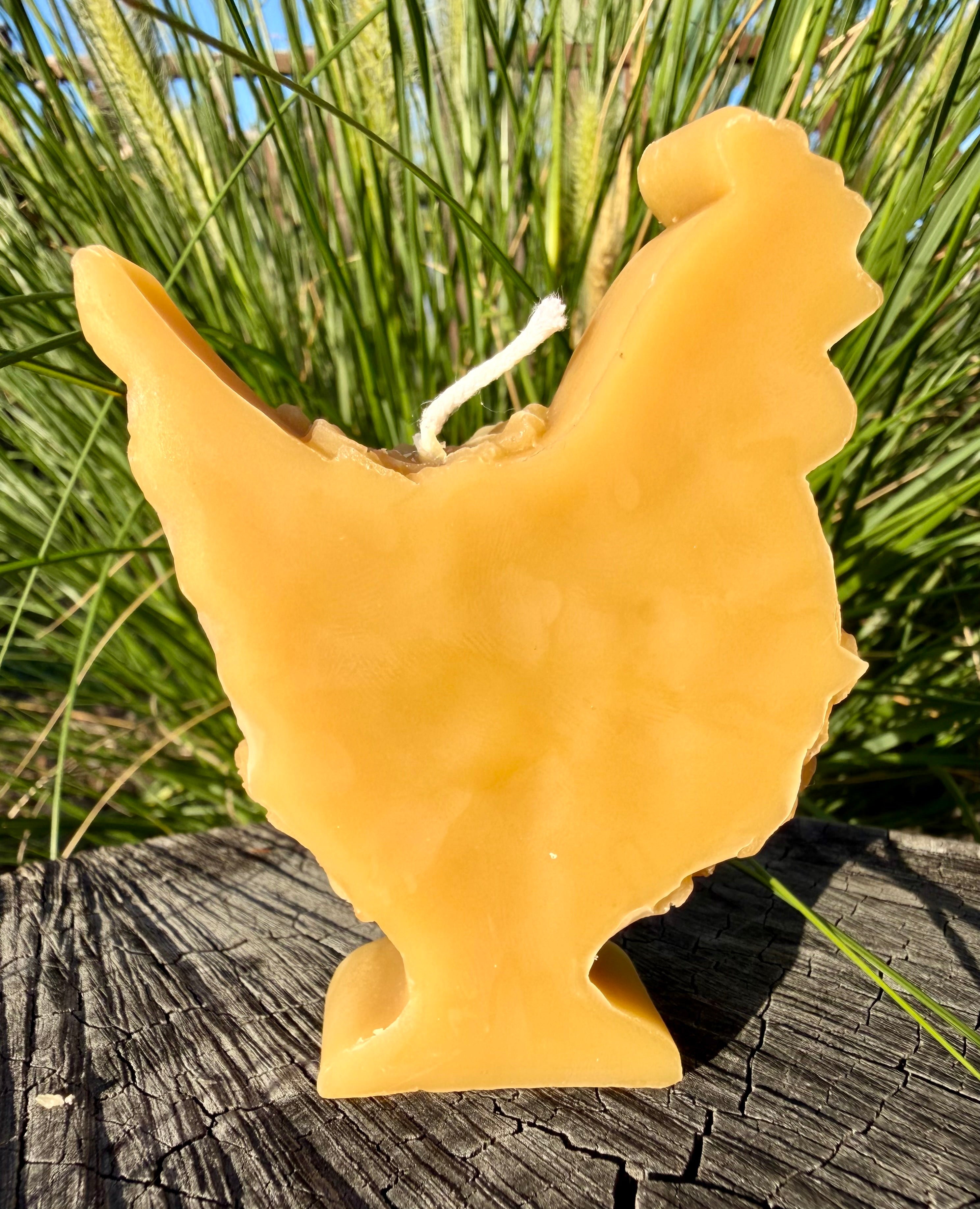 Floral Chook Beeswax Candle